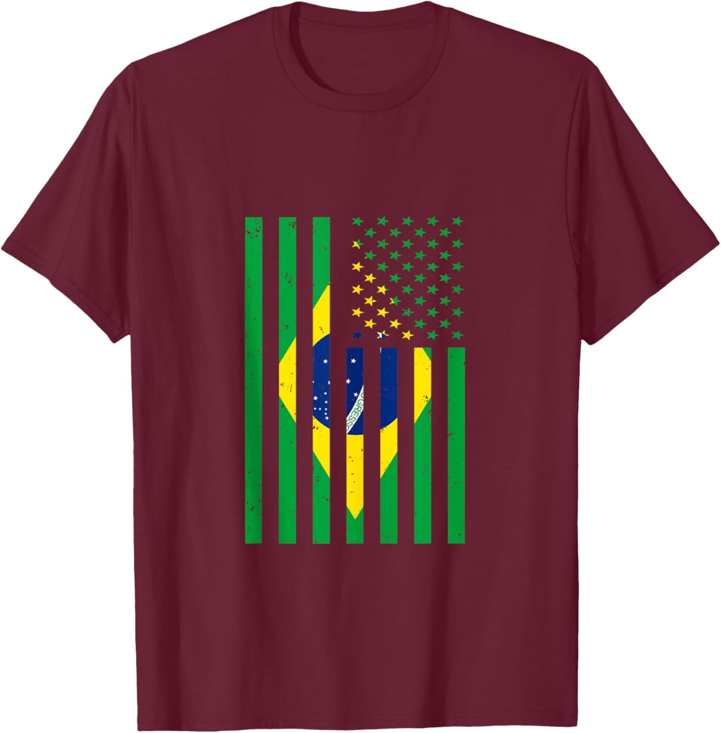 Brazil Shirt Brasil Soccer USA America Flag Jersey Men Women T-Shirt - T-Shirt | Maroon