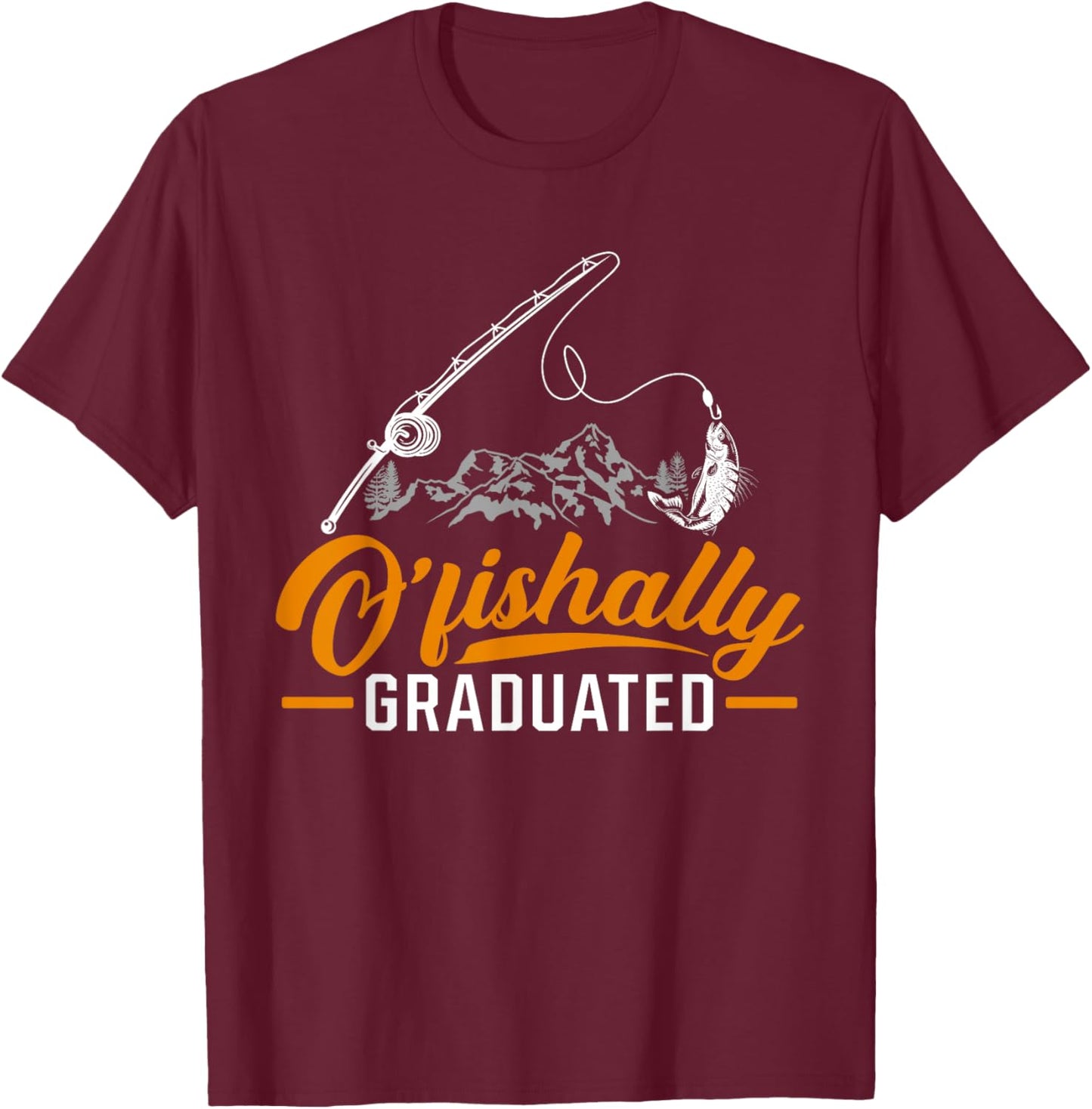 Fishing Class Of 2022 Graduation T-Shirt - T-Shirt | Maroon