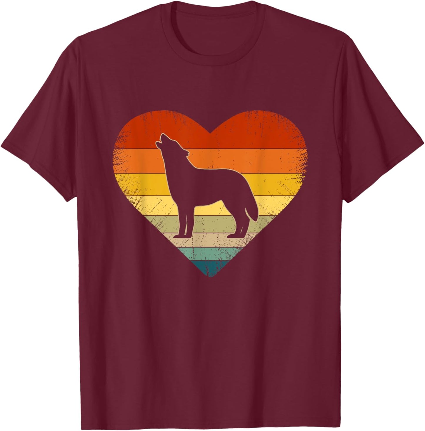 Wolf Themed Graphic Women Funny Valentines Day T-Shirt - T-Shirt | Maroon