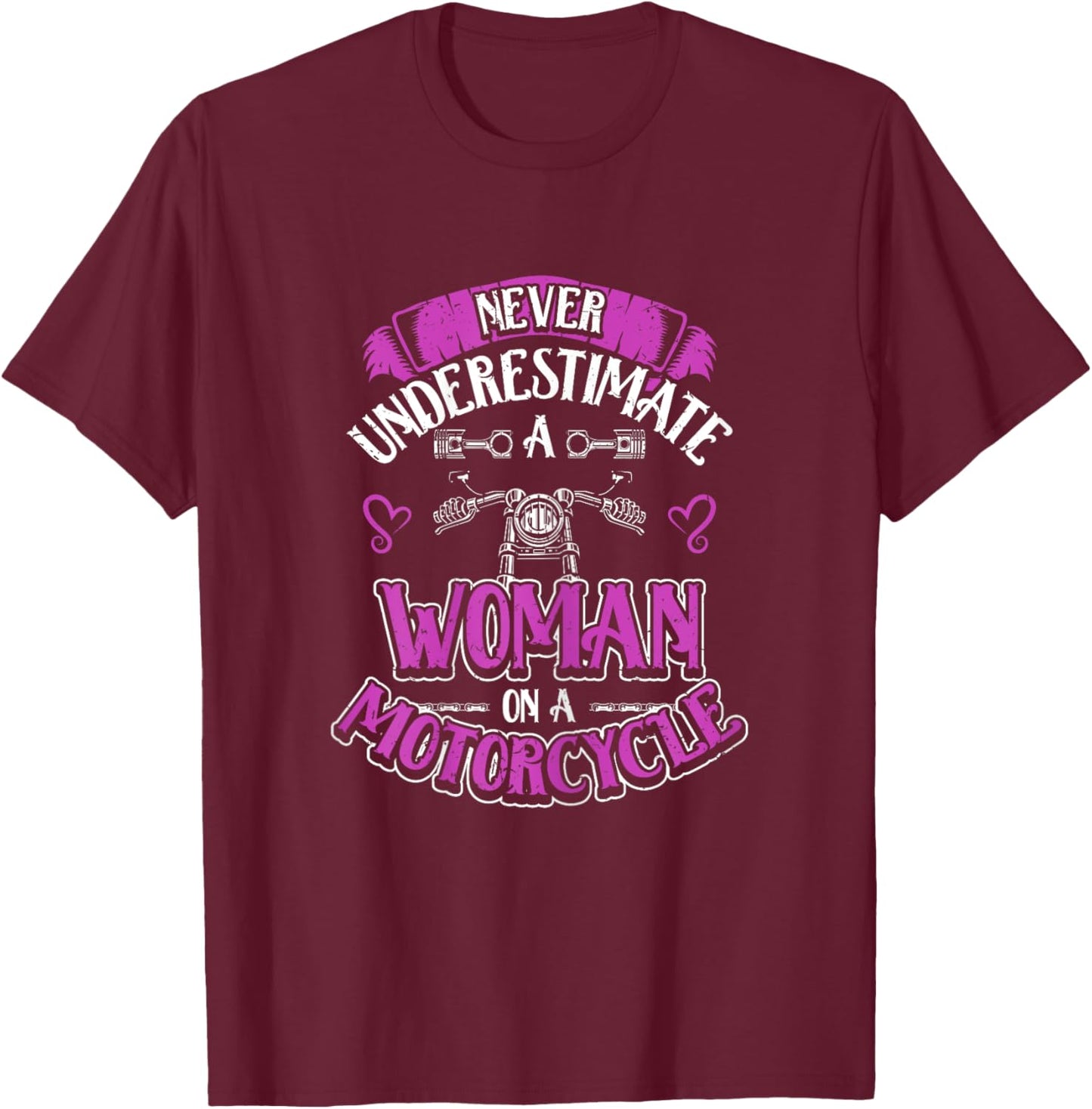 On A Motorcycle Rider Biker Lifestyle Girl Motorcyclist T-Shirt - T-Shirt | Maroon
