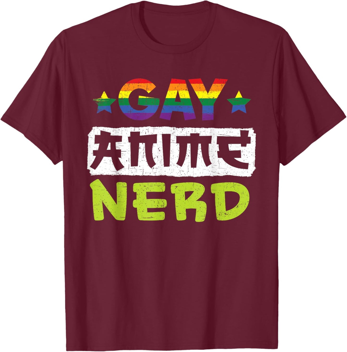 Gay Anime Nerd Manga Reader Otaku Kawaii Lover Animation T-Shirt - T-Shirt | Maroon
