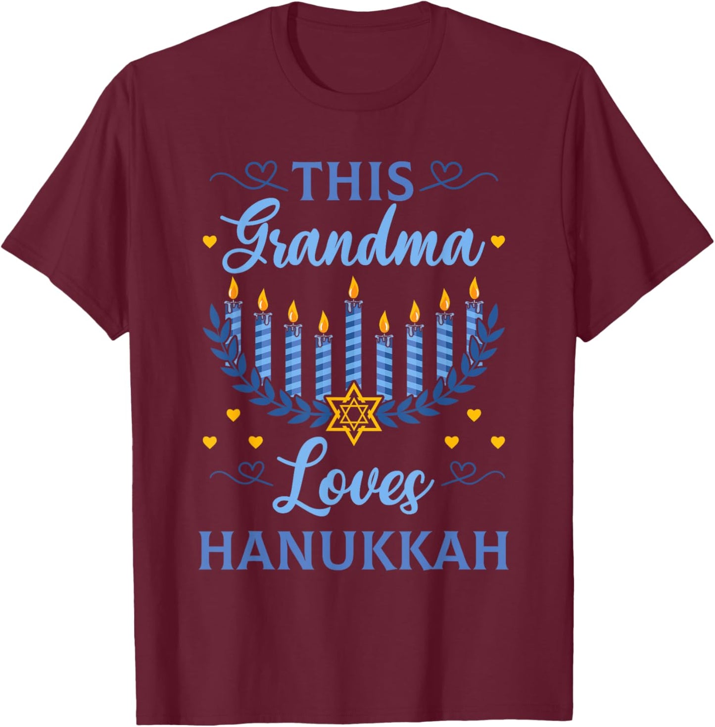 Hanukkah Grandma Jewish Festival Bubbe Chanukah Latke Hanuka T-Shirt - T-Shirt | Maroon