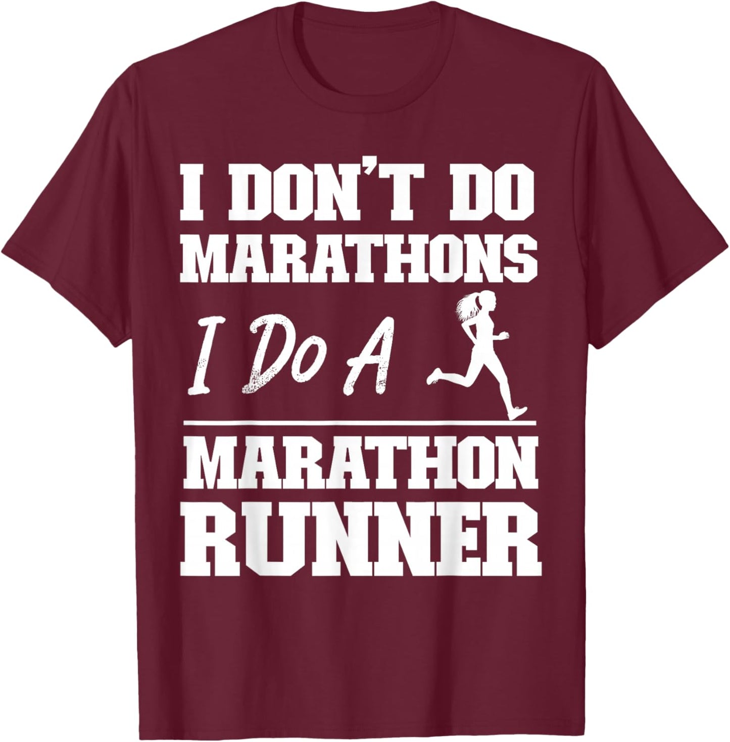 Funny Running Jogging Jogger HS0 -Adult Black Cotton Blend Short Sleeve Small Running Half Marathon T-Shirt - T-Shirt | Maroon