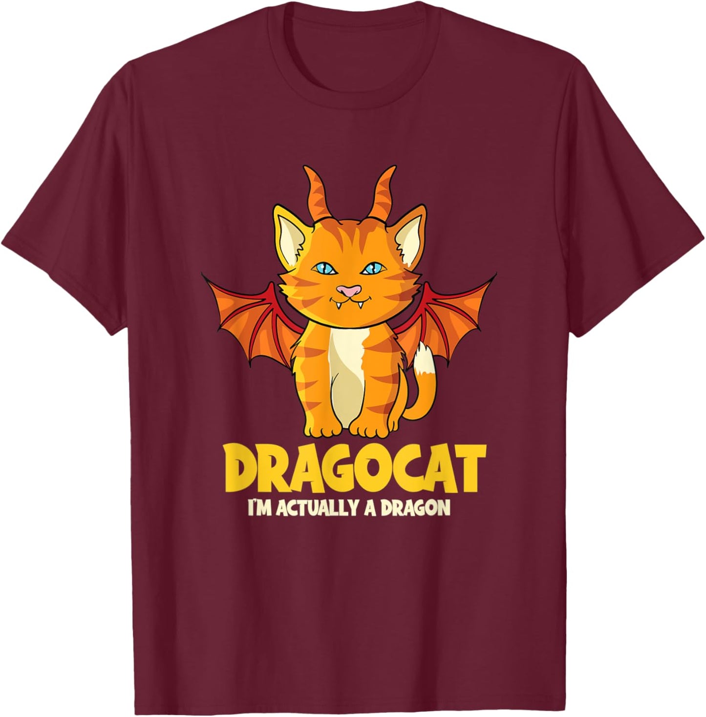 Dragocat Kitten Dragon Cat Halloween Women Kids T-Shirt - T-Shirt | Maroon