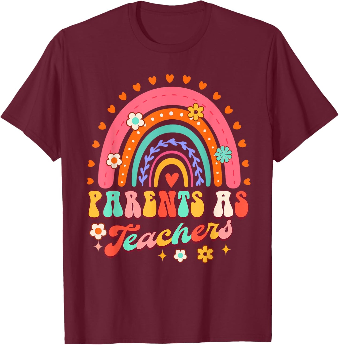 Early Childhood Educator PAT Rainbow Parents As Teachers T-Shirt - T-Shirt | Maroon