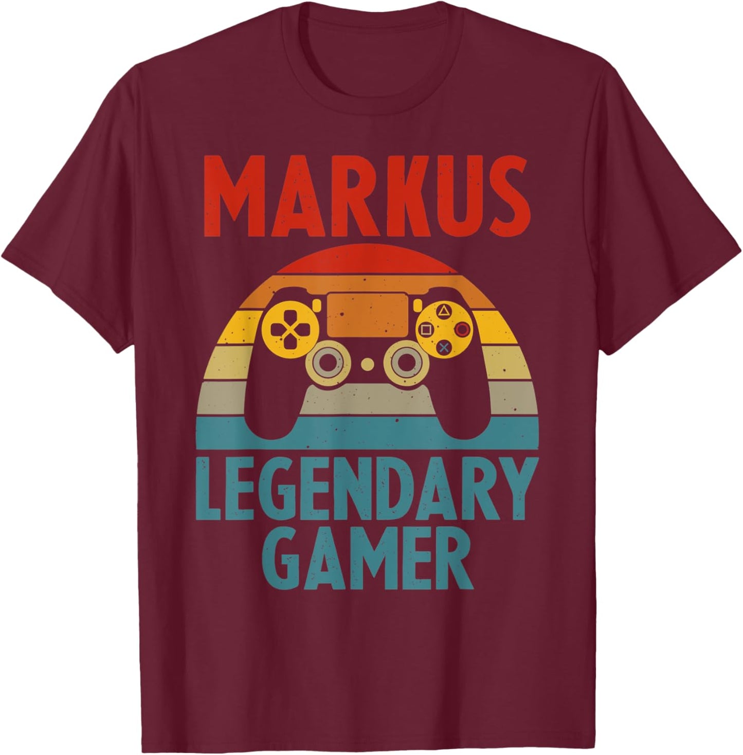 MARKUS Gift Name Personalized Funny Gaming Geek Birthday T-Shirt - T-Shirt | Maroon