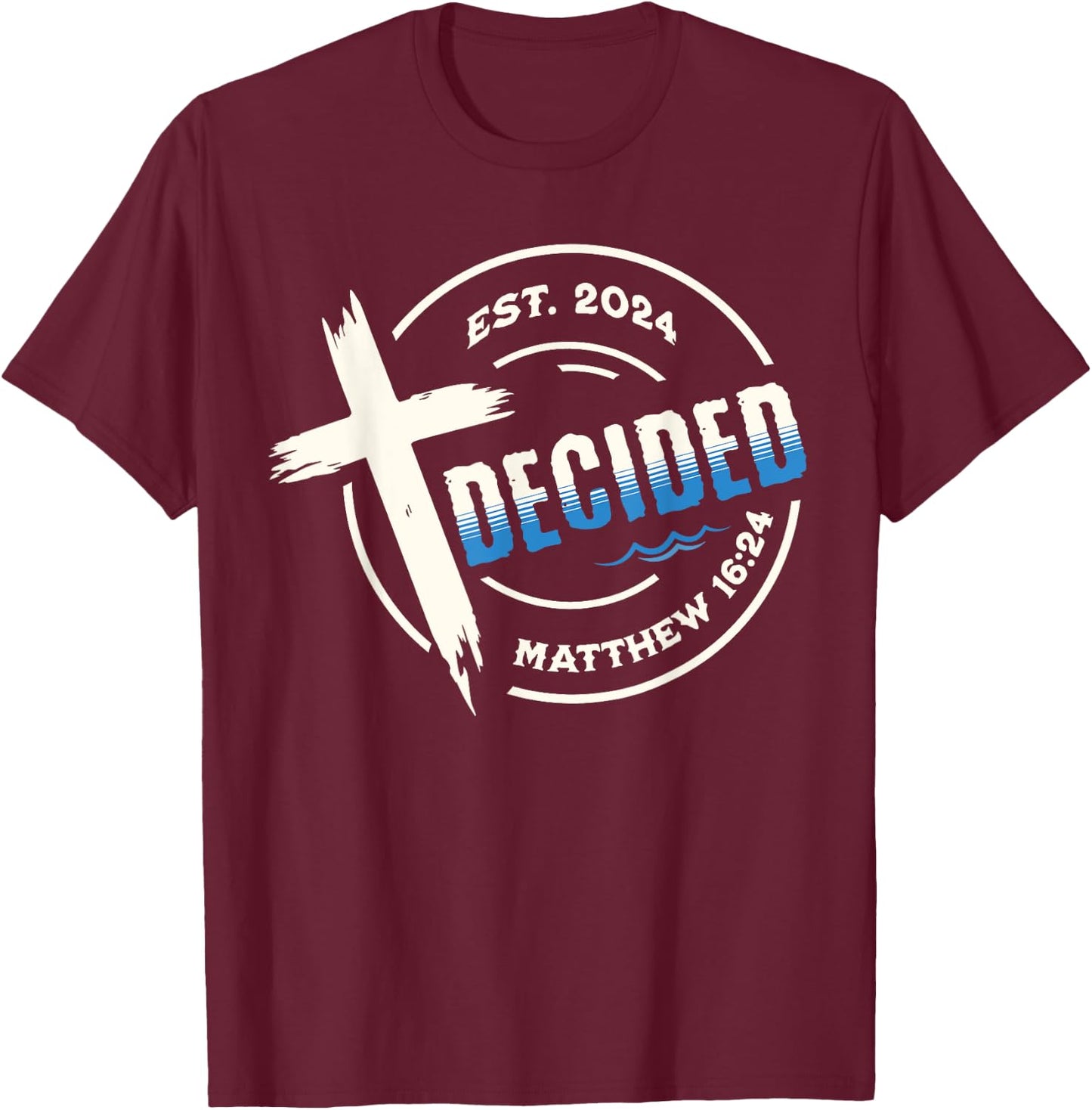 Baptism Shirts for Christians 2024 Christian Baptism Keepsake -Adults, Kids Black Small Short Sleeve T-Shirt - T-Shirt | Maroon