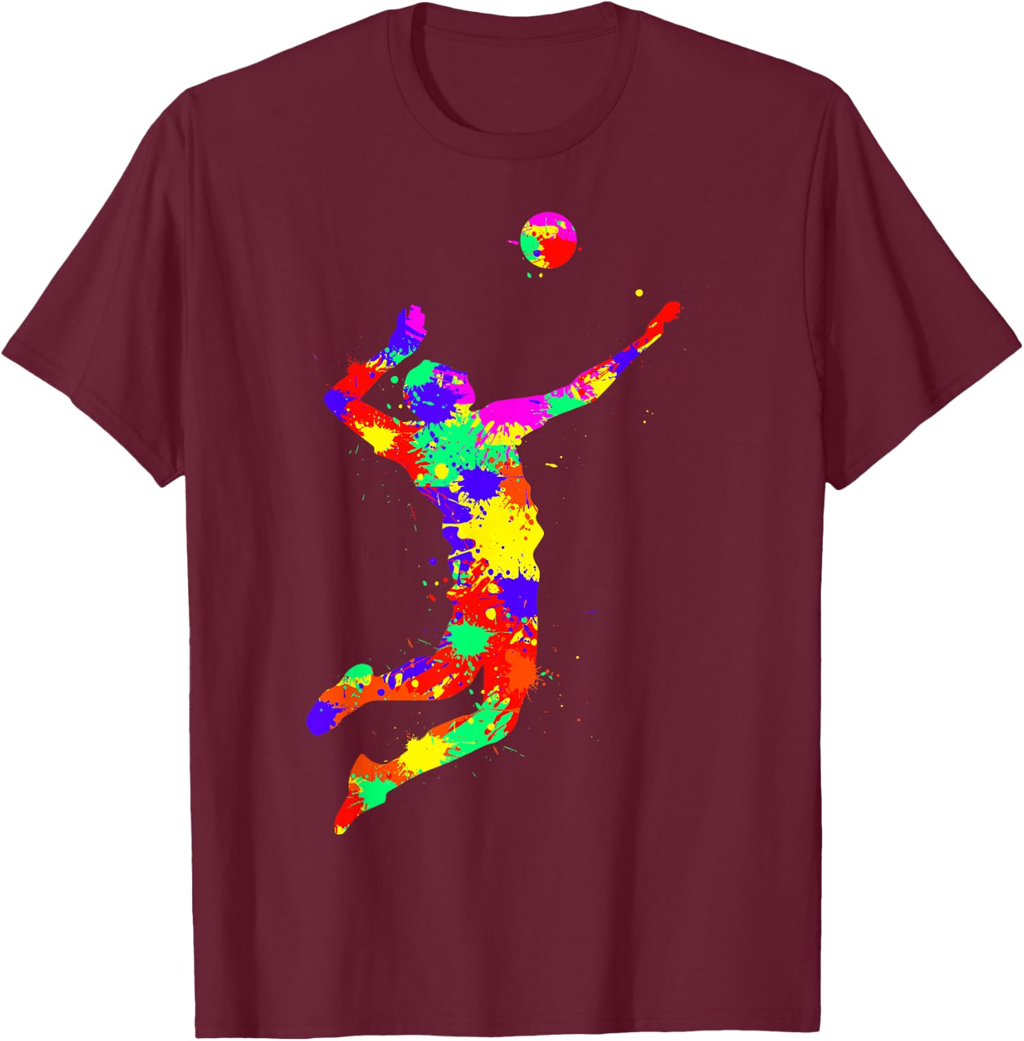 Volleyball Player Boys Kids Youth T-Shirt - T-Shirt | Maroon