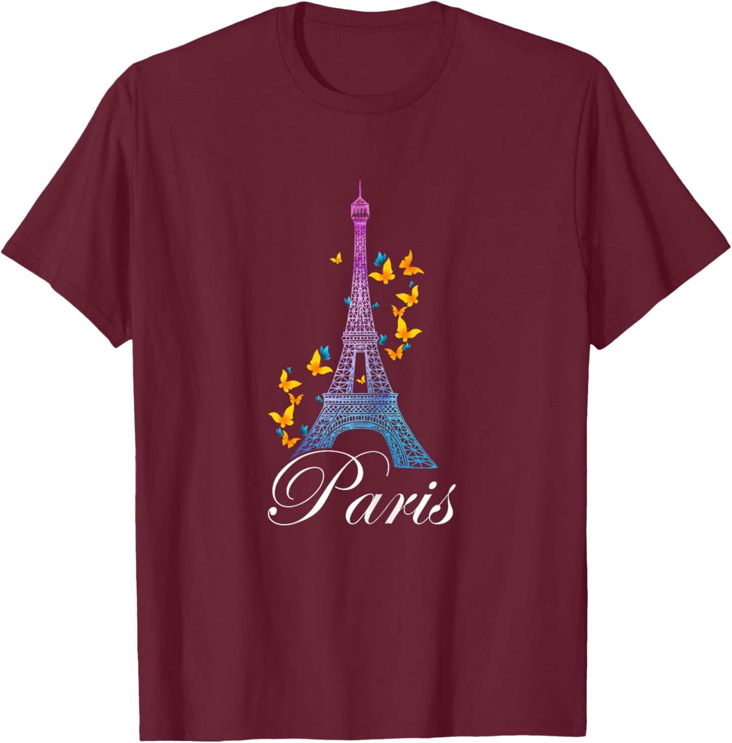 Eiffel Tower Paris Holiday France Shirt Souvenir Women Kids T-Shirt - T-Shirt | Maroon