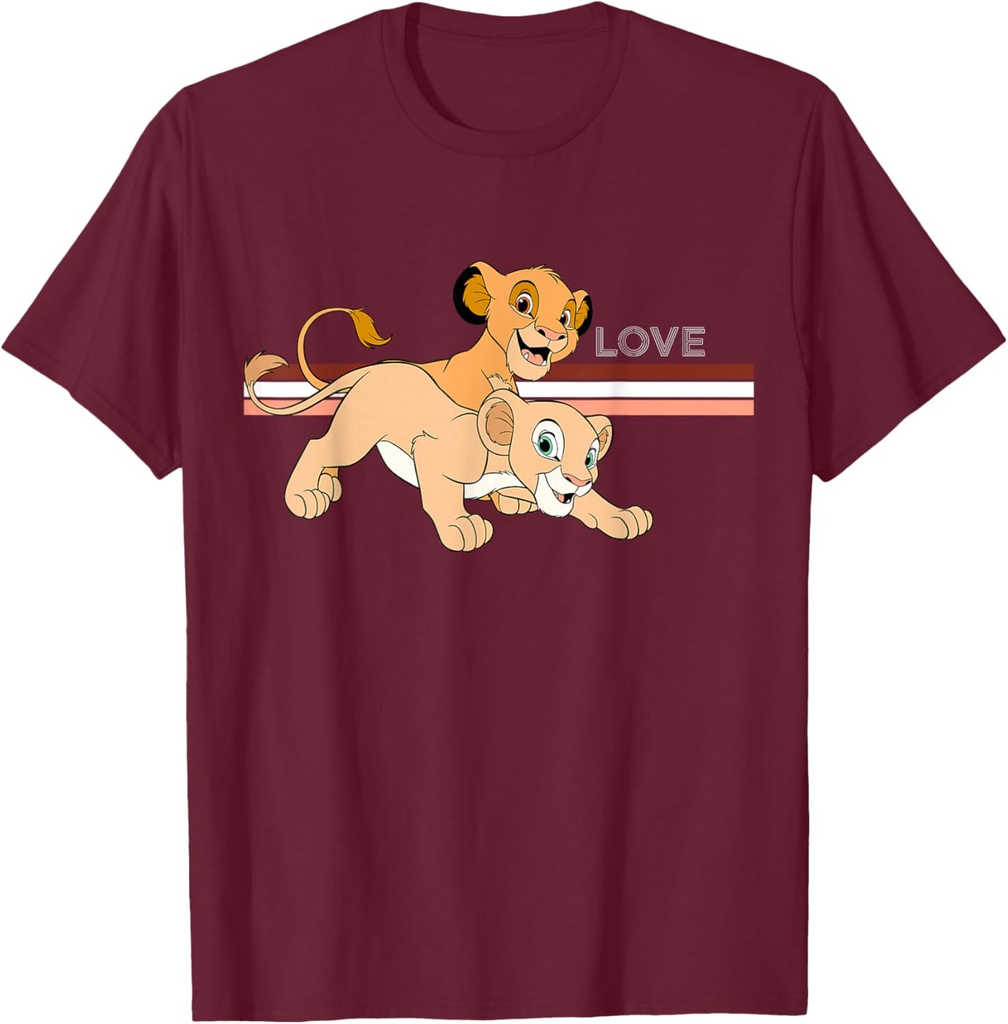 Disney - Lion King Simba & Nala Love T-Shirt - T-Shirt | Maroon