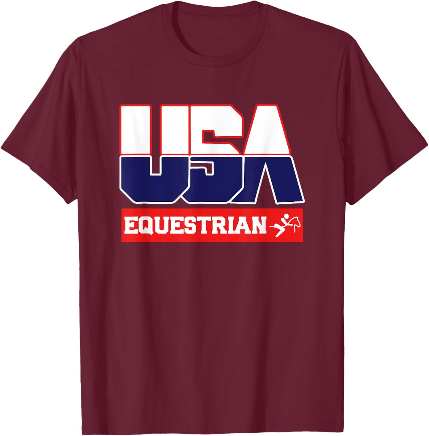 USA Team Equestrian - men & women American sports T-Shirt - T-Shirt | Maroon