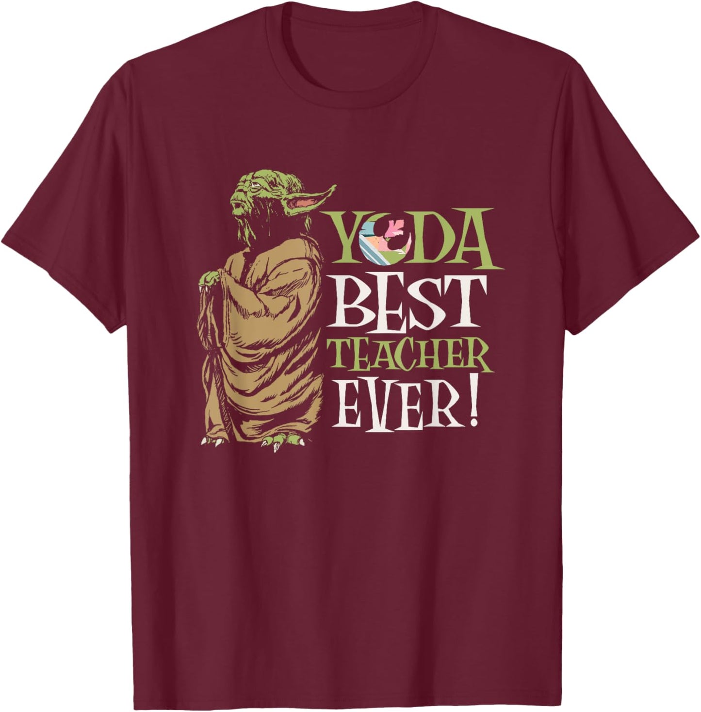 Star Wars Yoda Best Teacher Ever T-Shirt - T-Shirt | Maroon