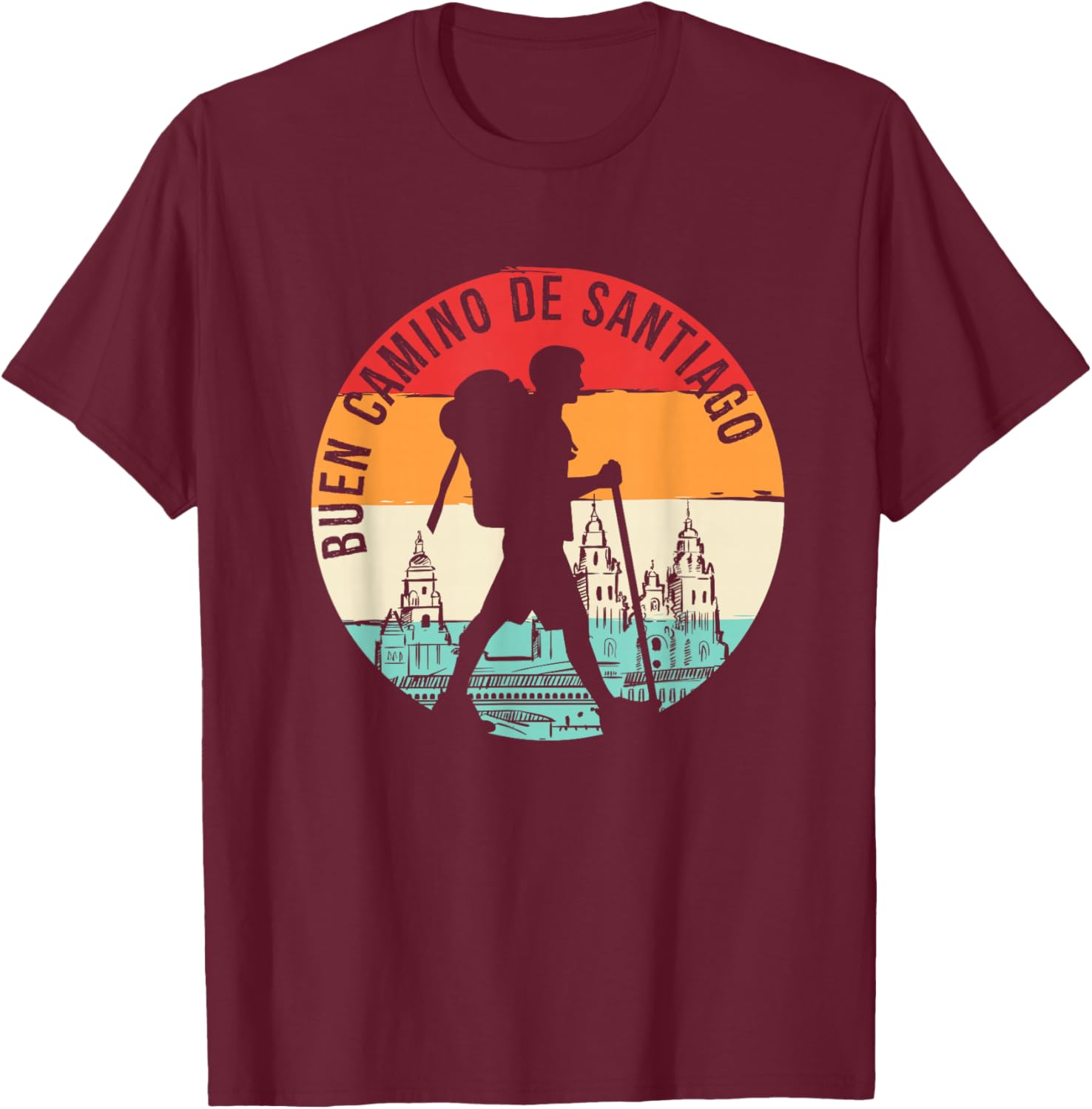Buen Camino de Santiago de Compostela T-Shirt - T-Shirt | Maroon