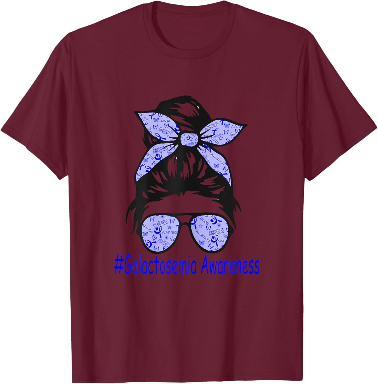 Galactosemia awareness Messy Bun T-Shirt - T-Shirt | Maroon