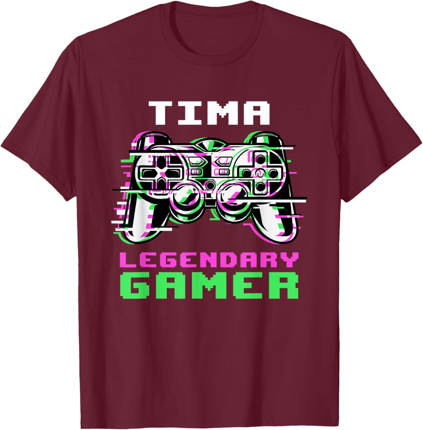 Tima - Legendary Gamer - Personalized T-Shirt - T-Shirt | Maroon