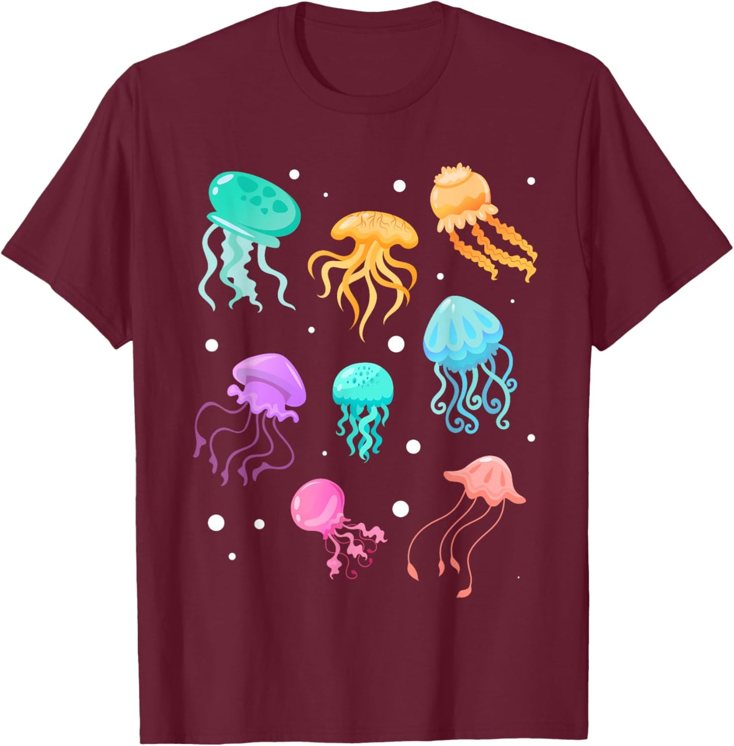 Jellyfishes Swimming Jellyfish Jelly Fish Jellyfishes T-Shirt - T-Shirt | Maroon