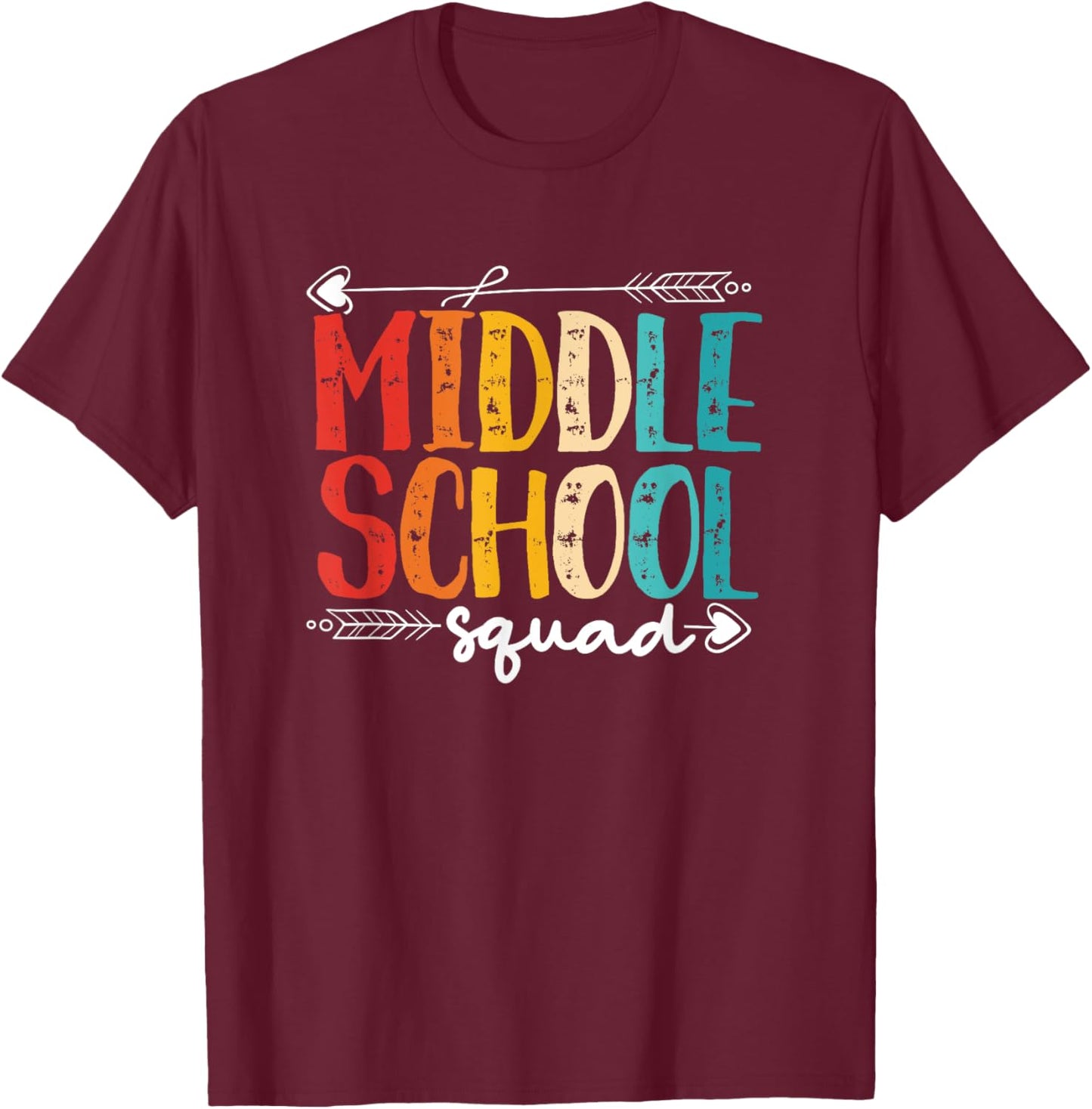 Middle School Squad | Middle School Student T-Shirt - T-Shirt | Maroon