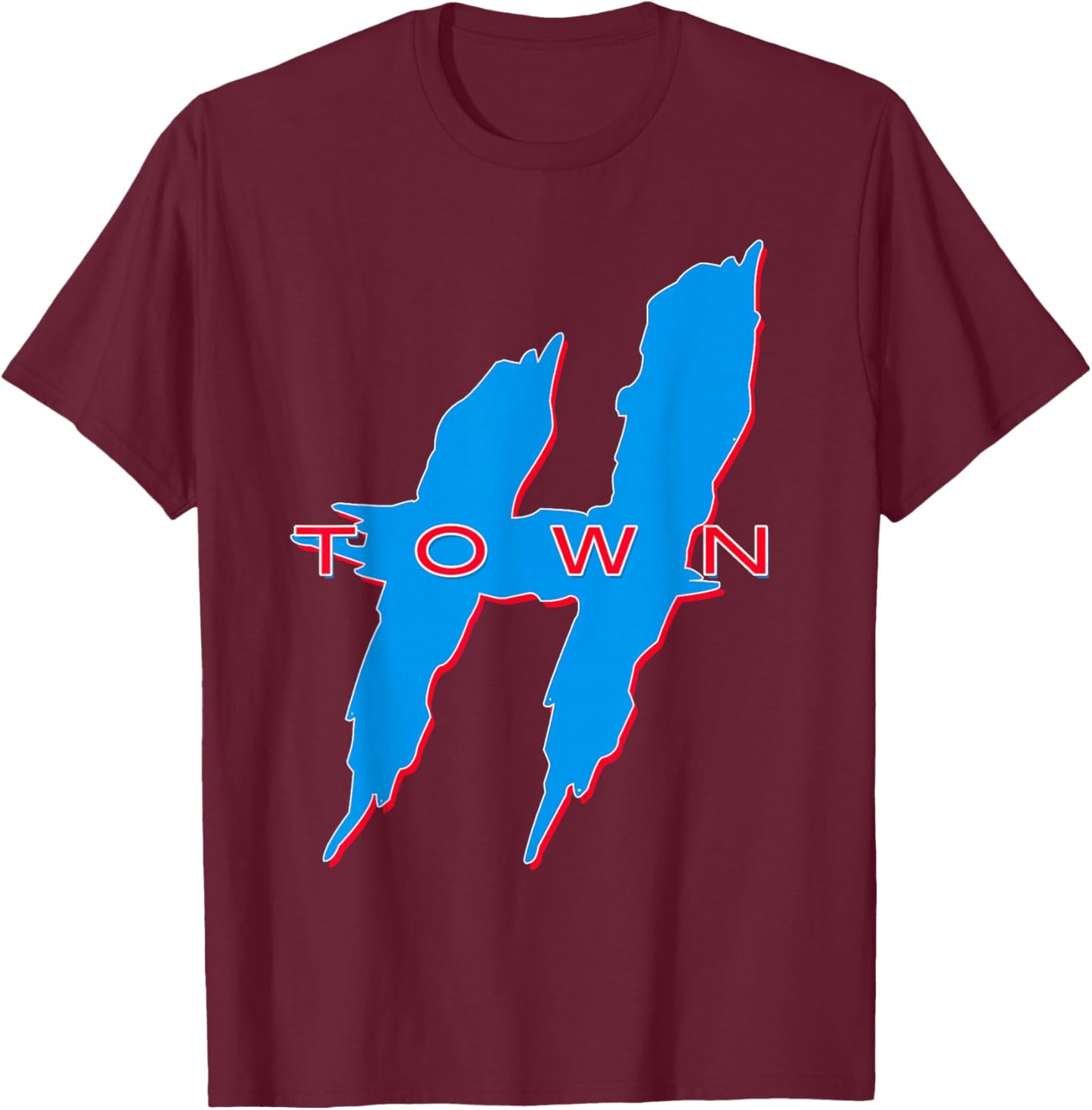 Houston Shirt, H-Town, Hustle Town, The H, Houston Texas 713 T-Shirt - T-Shirt | Maroon