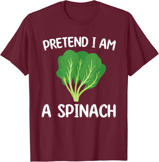 Cute Spinach Costume Love Healthy Food T-Shirt - T-Shirt | Maroon