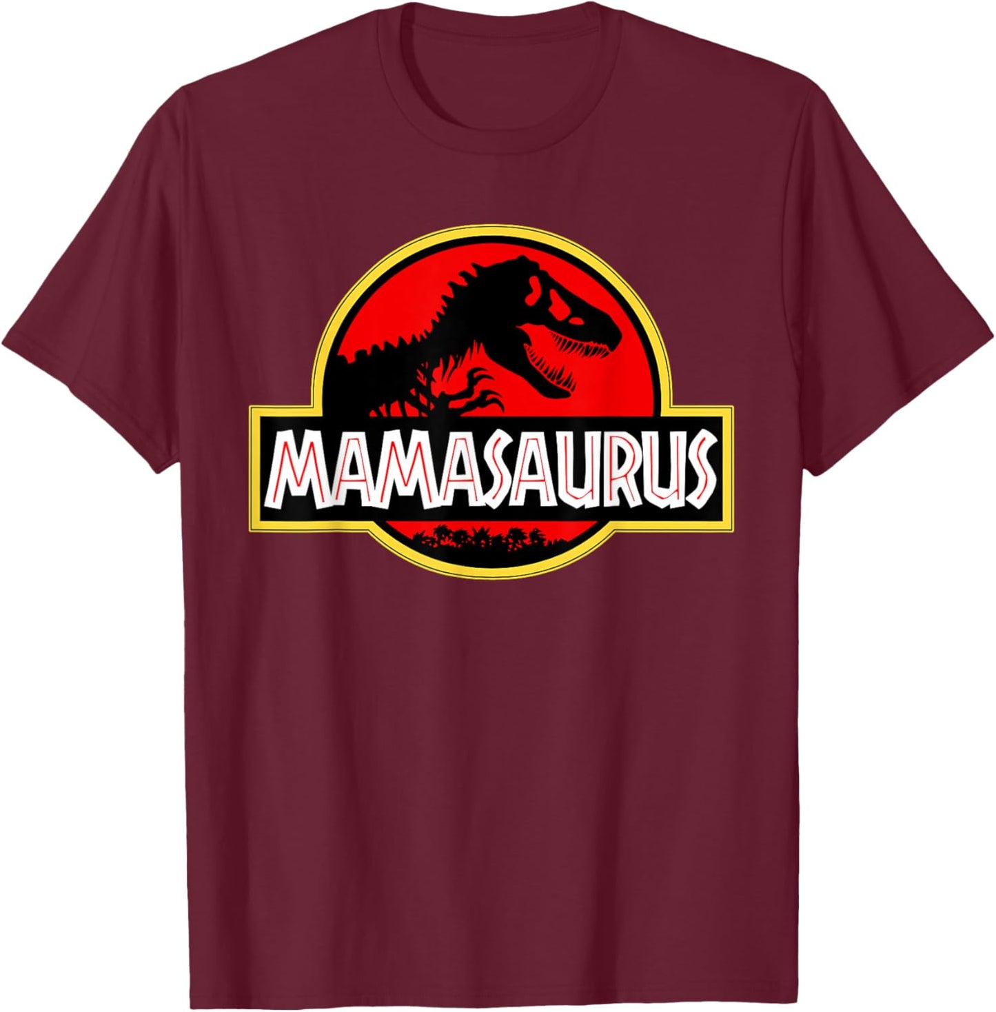 Funy Retro Vintage Mamasaurus T-Shirt - T-Shirt | Maroon