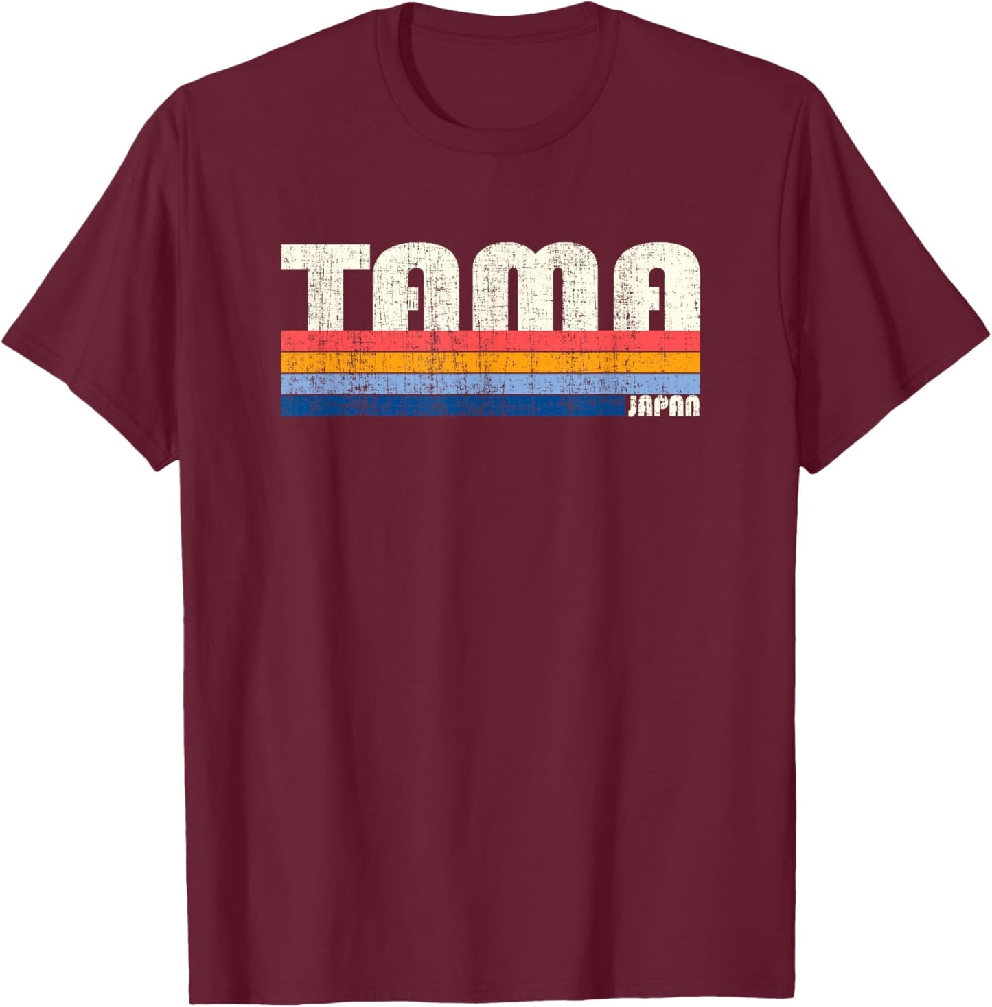 Retro Vintage 70s 80s Style Tama, Japan T-Shirt - T-Shirt | Maroon