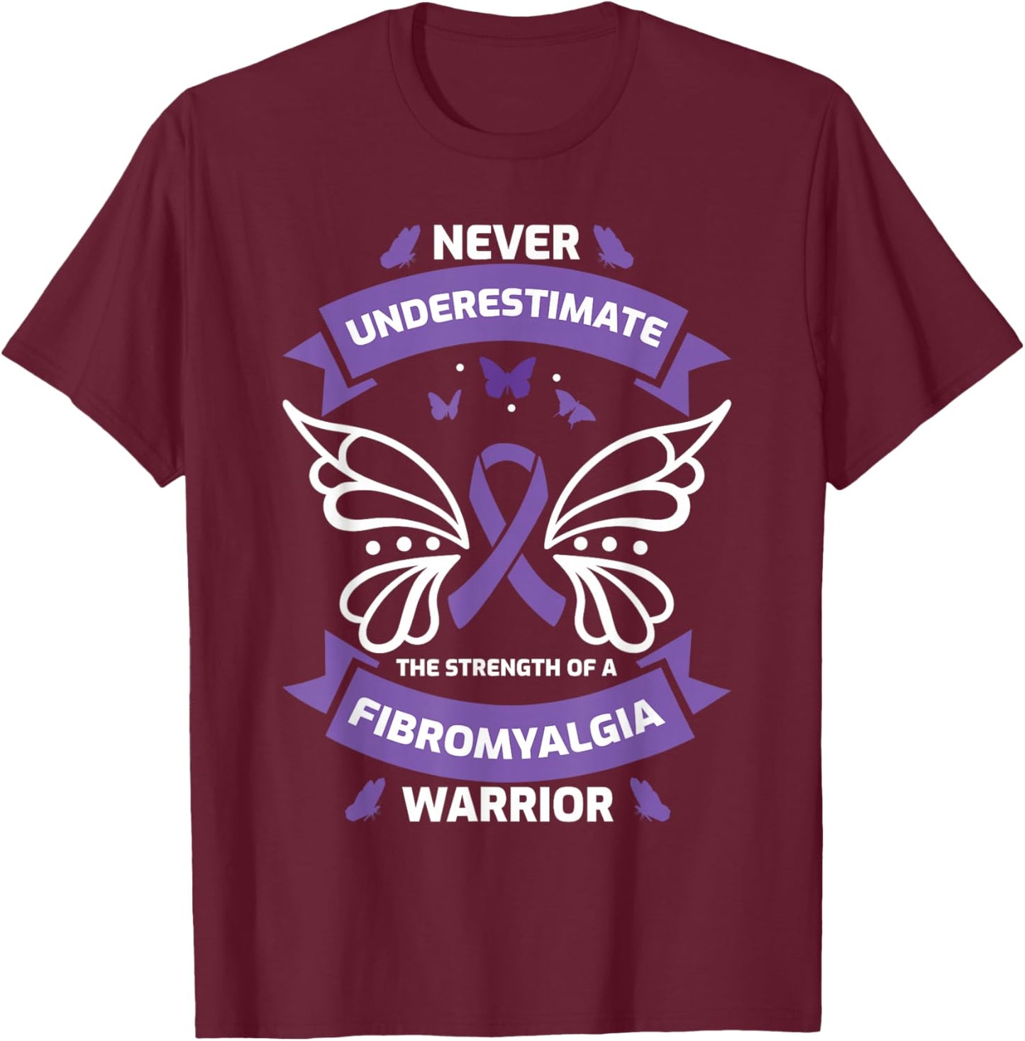 Funny Fibromyalgia Warrior Awareness T-Shirt - T-Shirt | Maroon