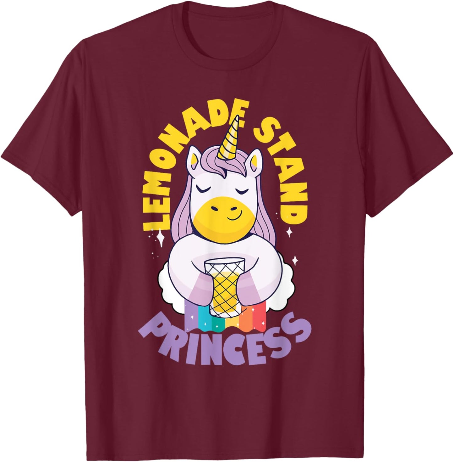 Lemonade Stand Princess Entrepreneur Kids - Unicorn T-Shirt - T-Shirt | Maroon
