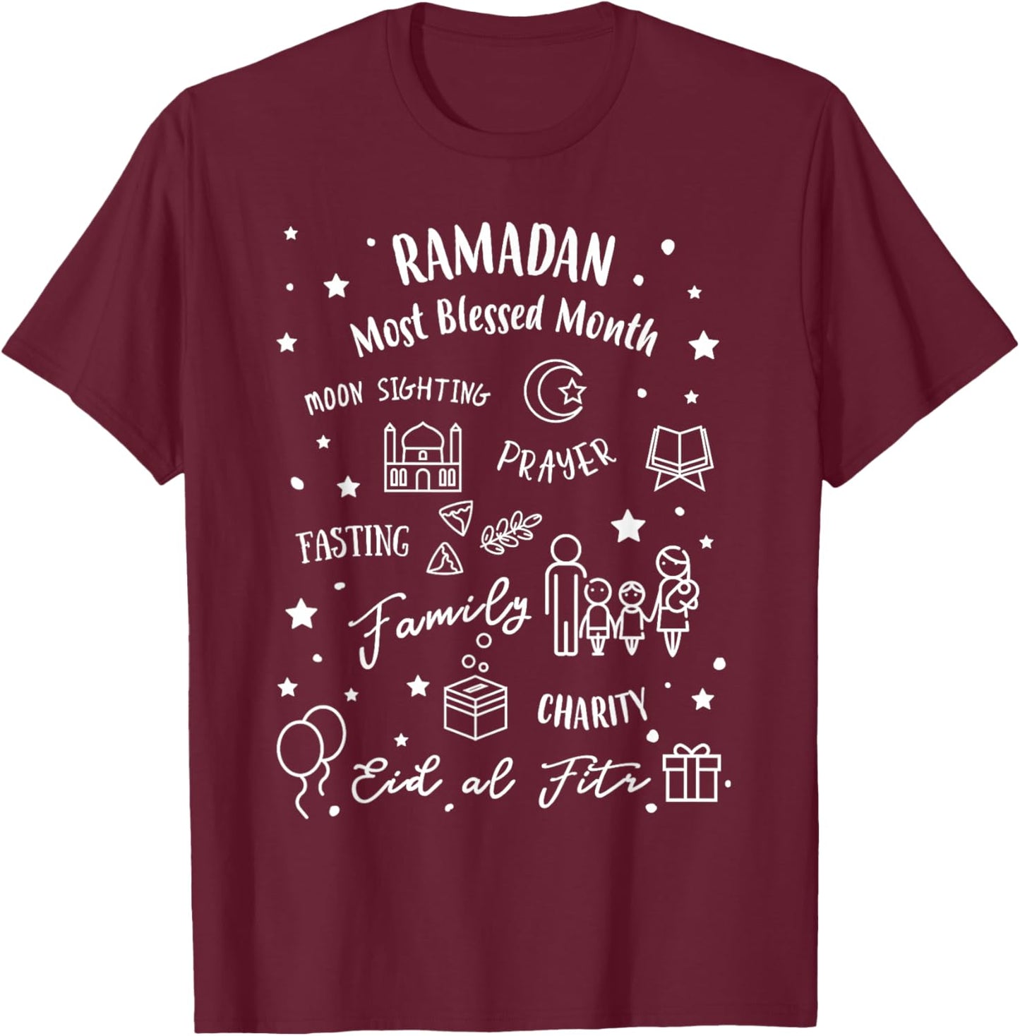Ramadan Blessed Month Muslim Islamic Ramadhan Eid al Fitr T-Shirt - T-Shirt | Maroon