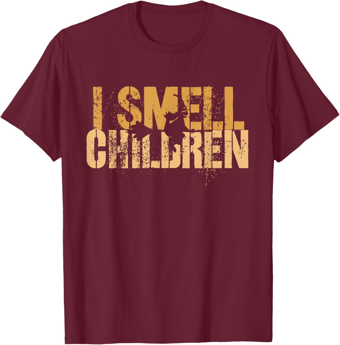 Funny I SMELL CHILDREN Halloween Teacher Classroom I Teach T-Shirt - T-Shirt | Maroon
