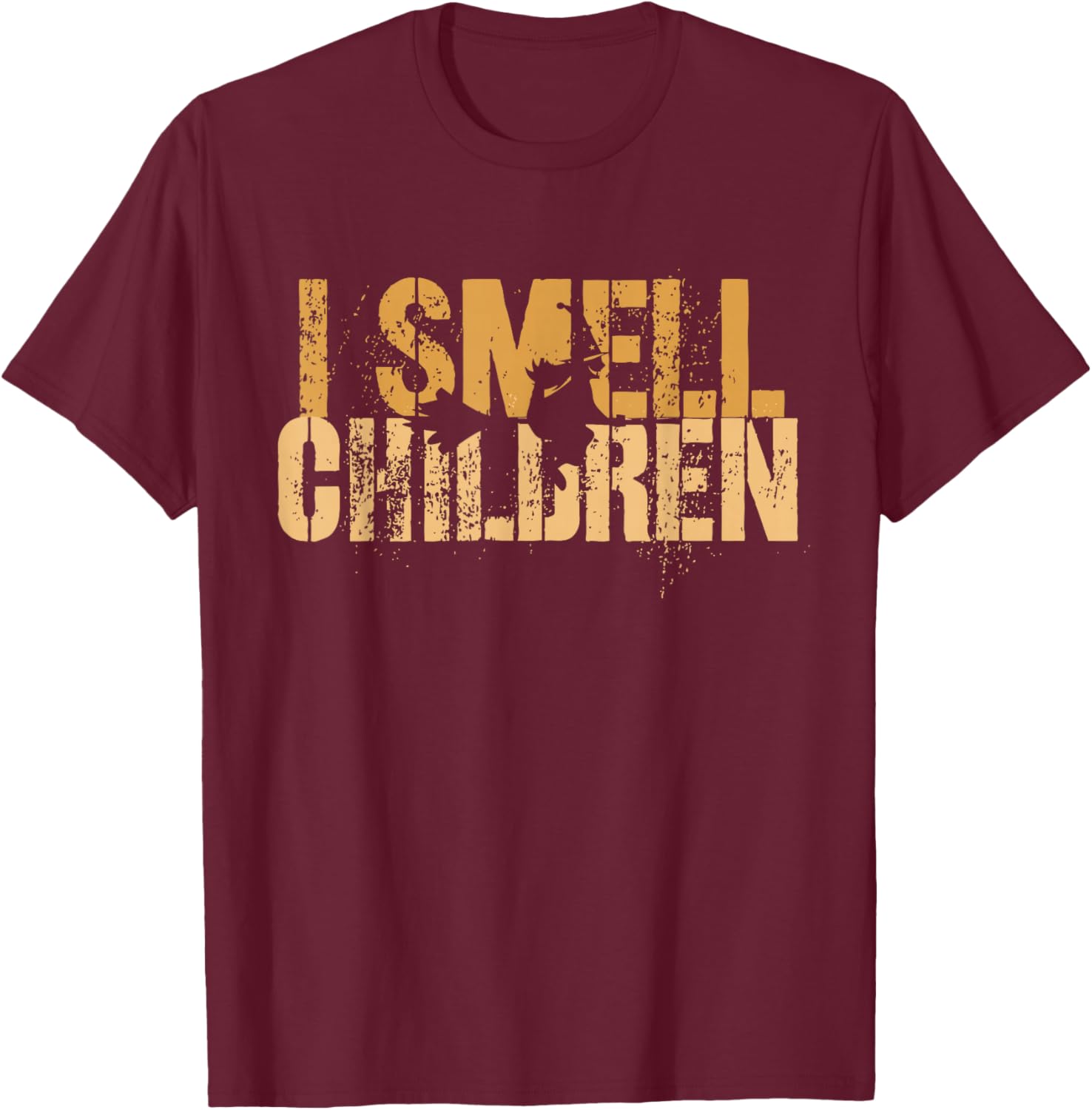 Funny I SMELL CHILDREN Halloween Teacher Classroom I Teach T-Shirt - T-Shirt | Maroon