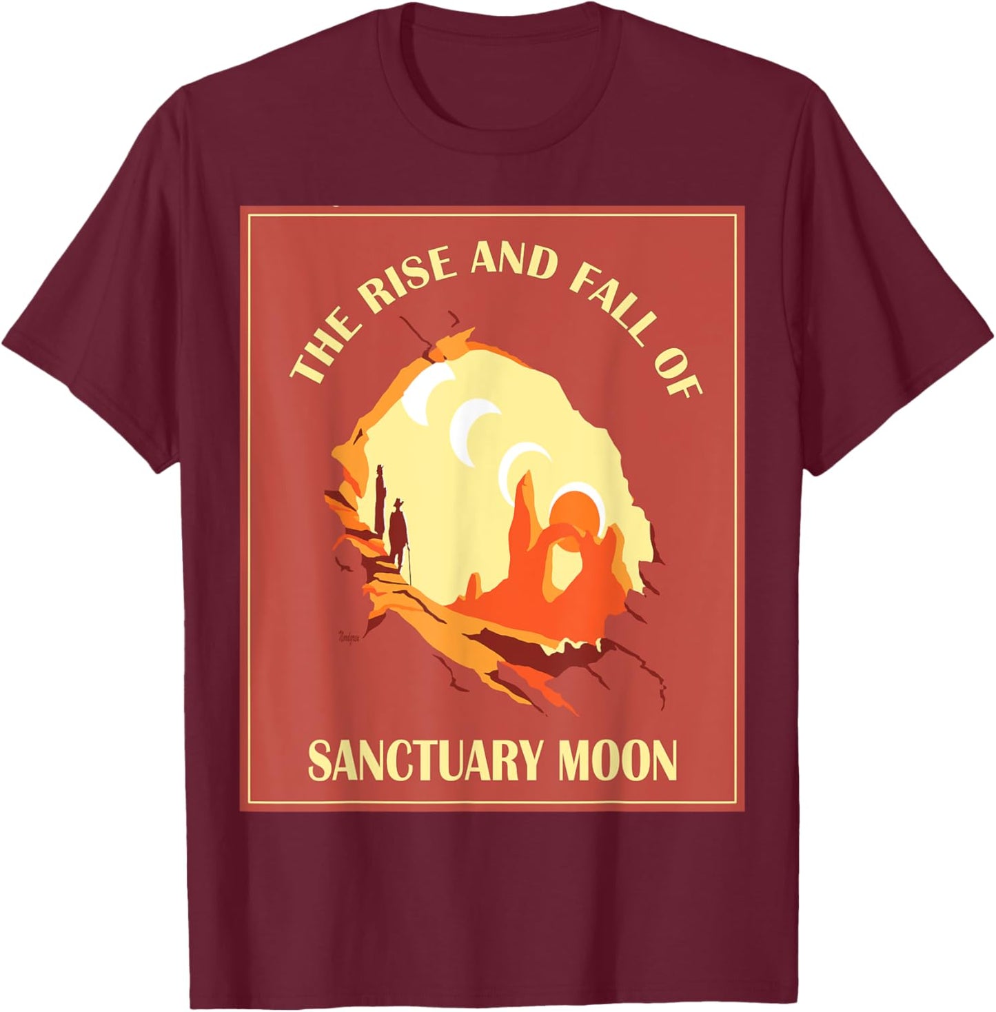 The Rise and Fall of Sanctuary Moon T-Shirt - T-Shirt | Maroon