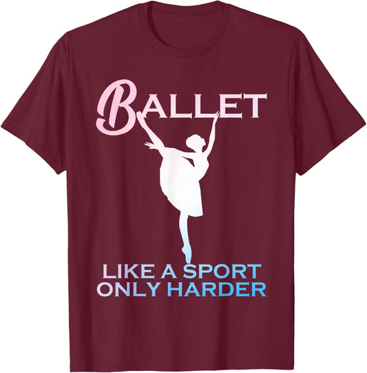 Funny Ballet Art Girls Ballet Recital Ballerina T-Shirt - T-Shirt | Maroon