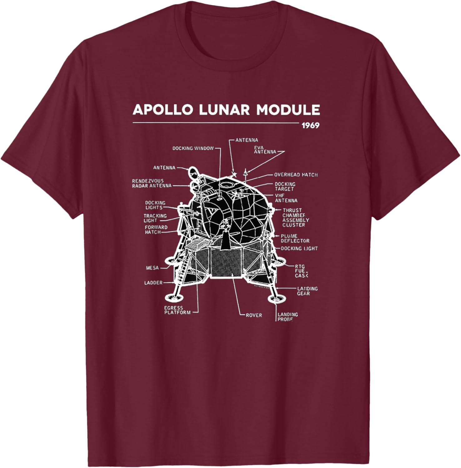 Lunar Module First Moon Landing 1969 T-Shirt - T-Shirt | Maroon