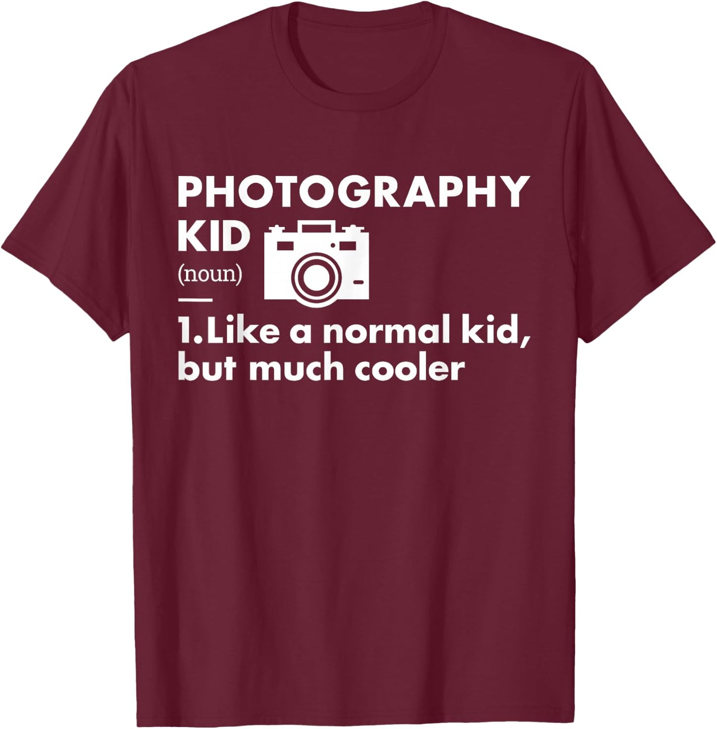 Photographer Kid Definition Photography T-Shirt - T-Shirt | Maroon
