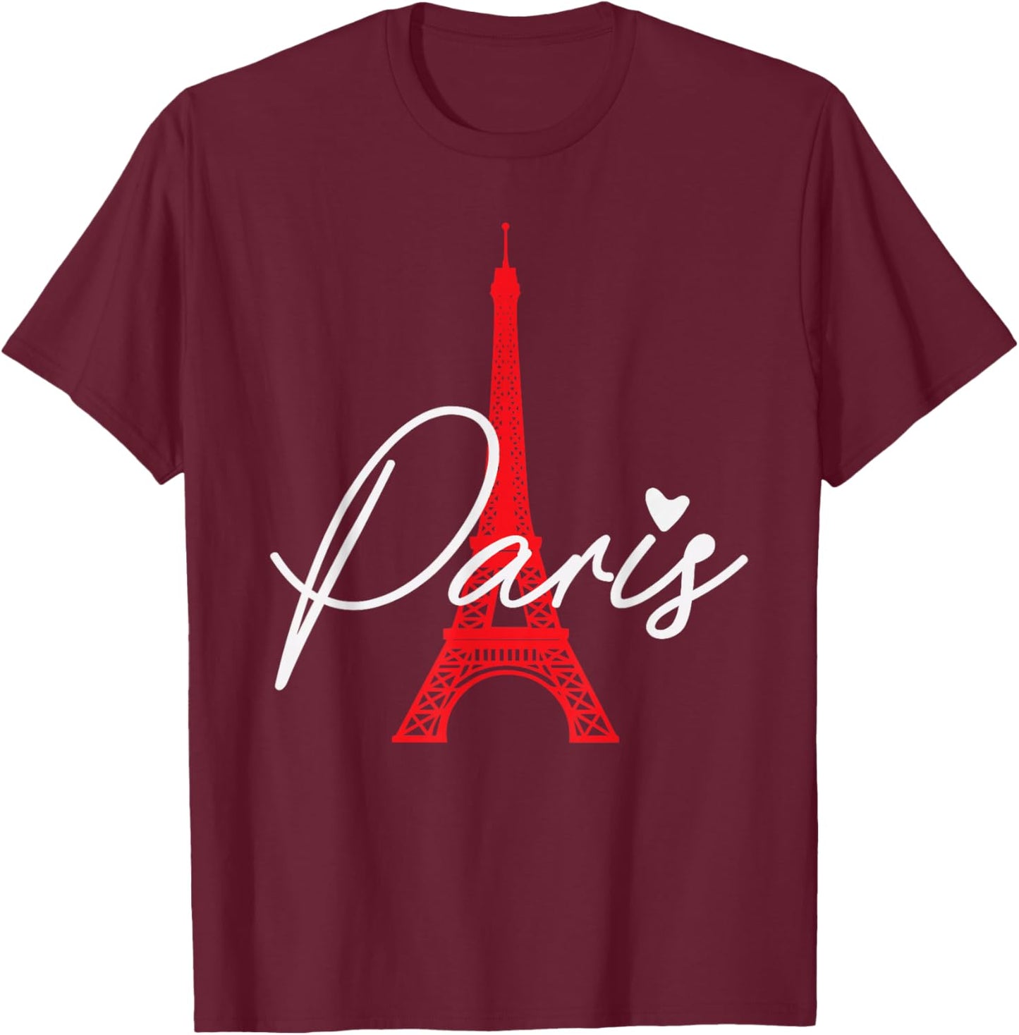 Love from Paris the Eiffel Tower a Love Sign from France T-Shirt - T-Shirt | Maroon