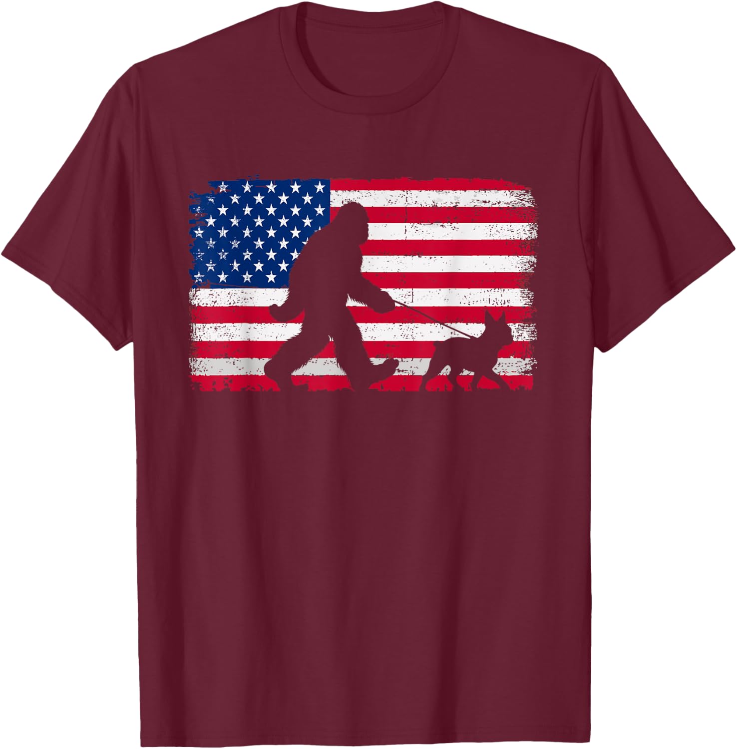 Retro Boston Terrier 4th of July US American Flag Patriotic Kids Men T-Shirt - T-Shirt | Maroon