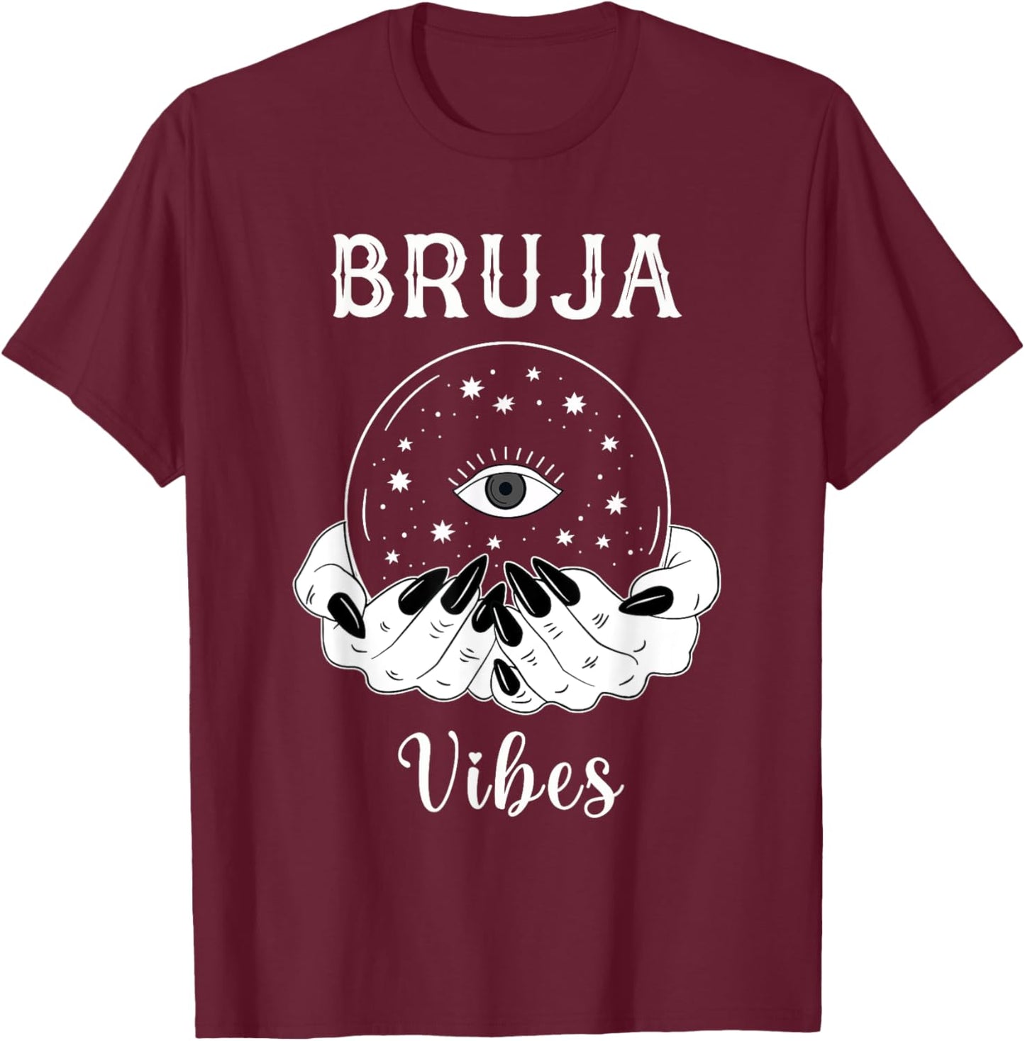 Bruja Vibes Mexican Dia de Muertos Halloween Bruja T-Shirt - T-Shirt | Maroon