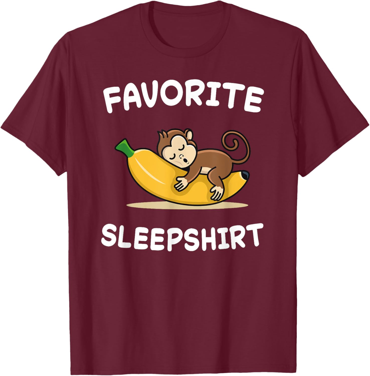 Monkey Monkeys Nap Sleeping Sleep Pajamas Pajama T-Shirt - T-Shirt | Maroon