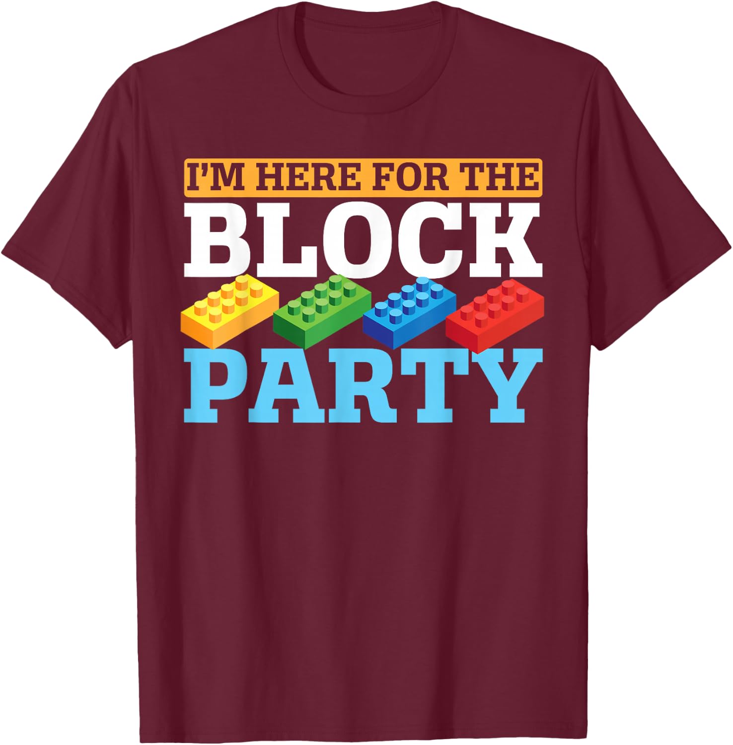 Master Builder Bricks Blocks Play Toys T-Shirt - T-Shirt | Maroon