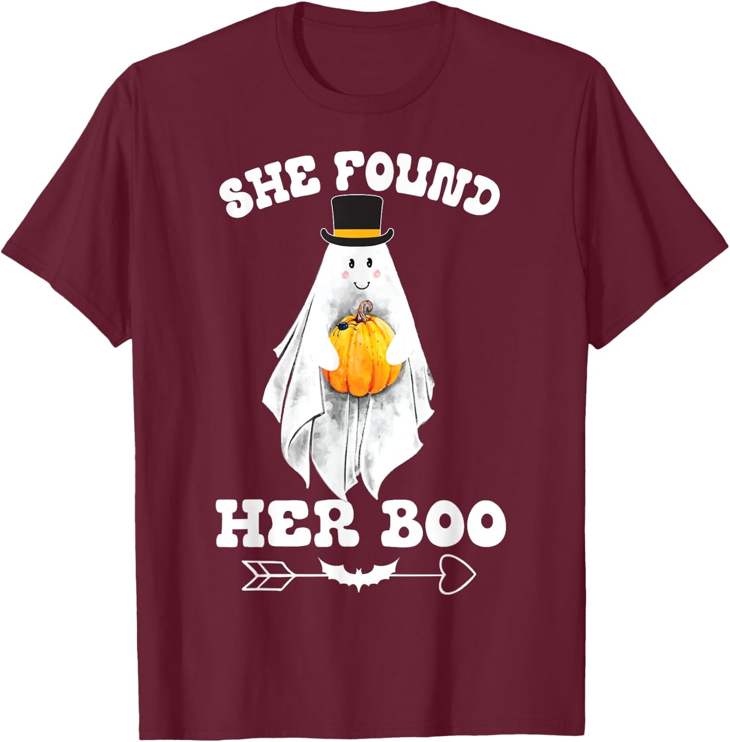 I Found My Boo She Found Her Boo Funny Couples Halloween T-Shirt - T-Shirt | Maroon