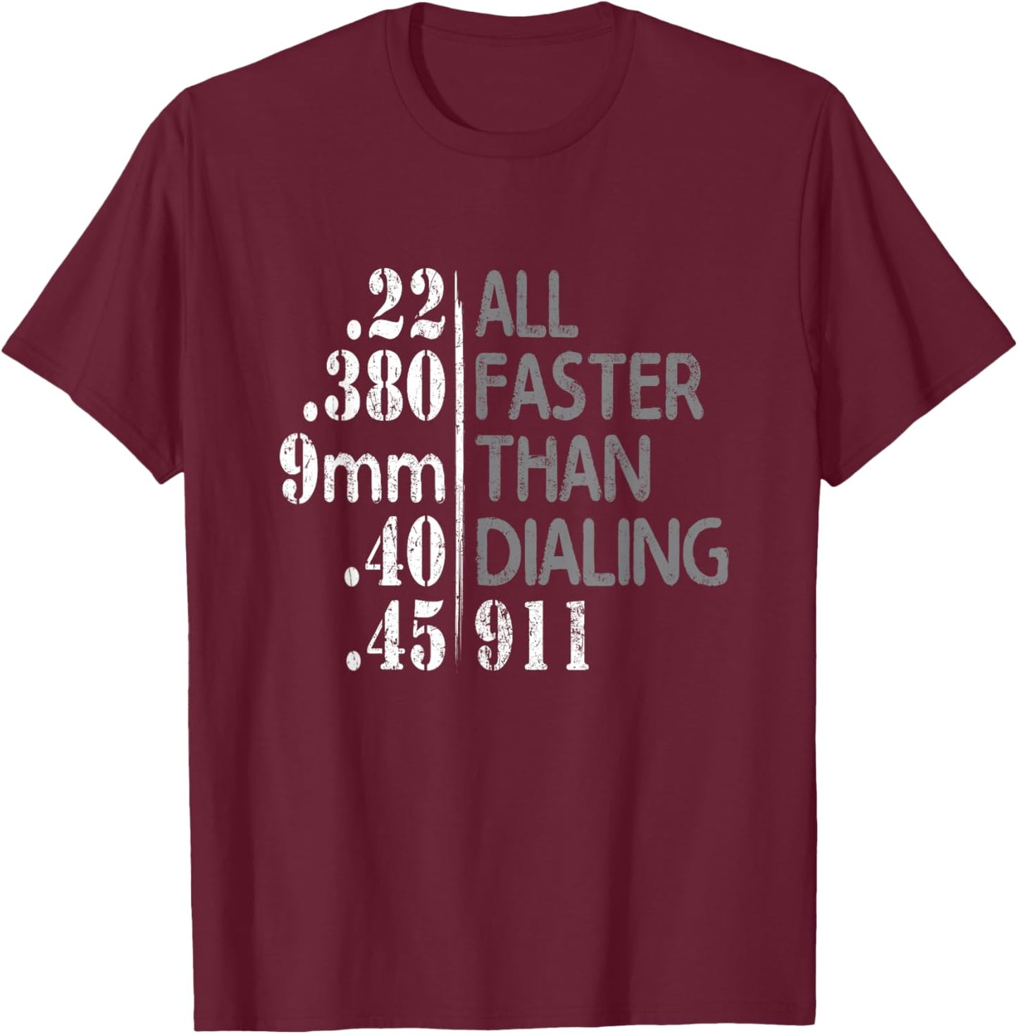 Shooter Cannon Rifle Bullet All faster than dialing 911 T-Shirt - T-Shirt | Maroon