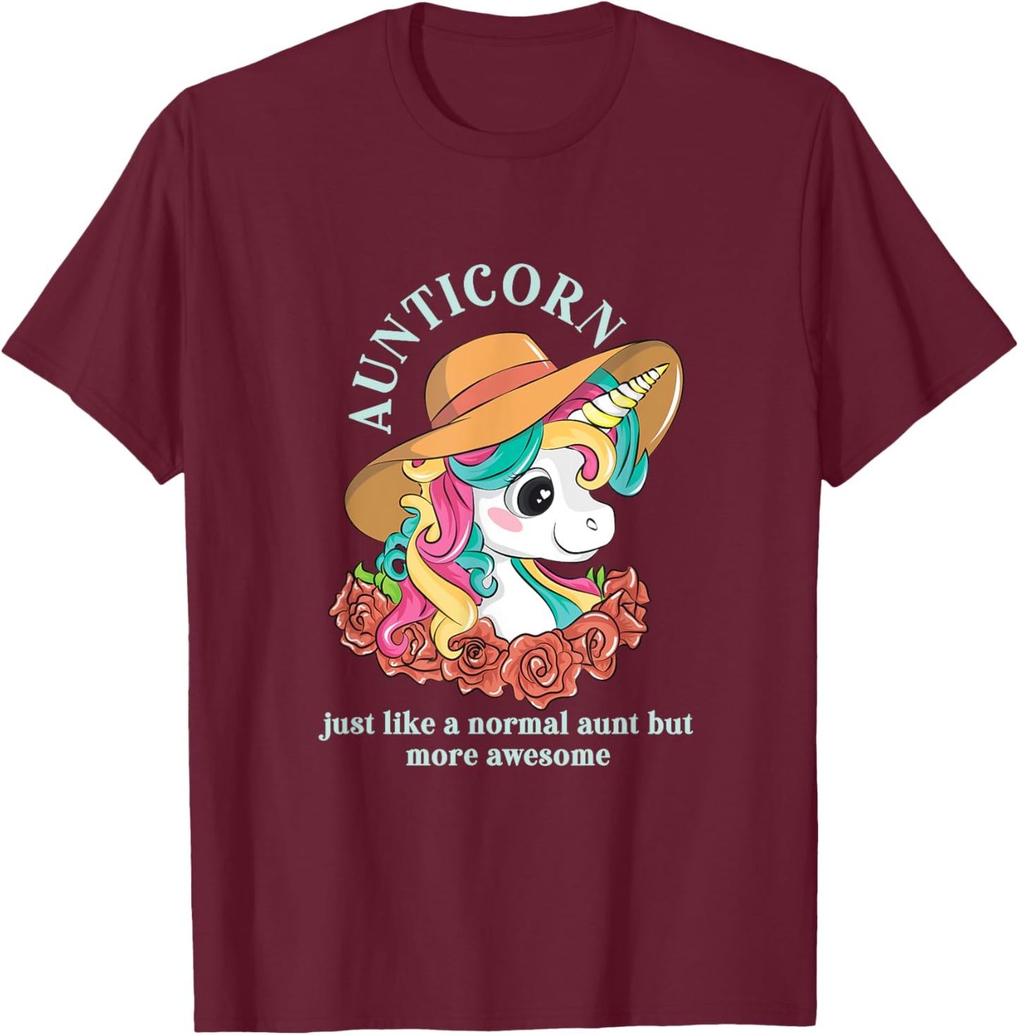 Aunticorn Aunt Unicorn Auntie Niece Nephew Sister Mom Uncle T-Shirt - T-Shirt | Maroon
