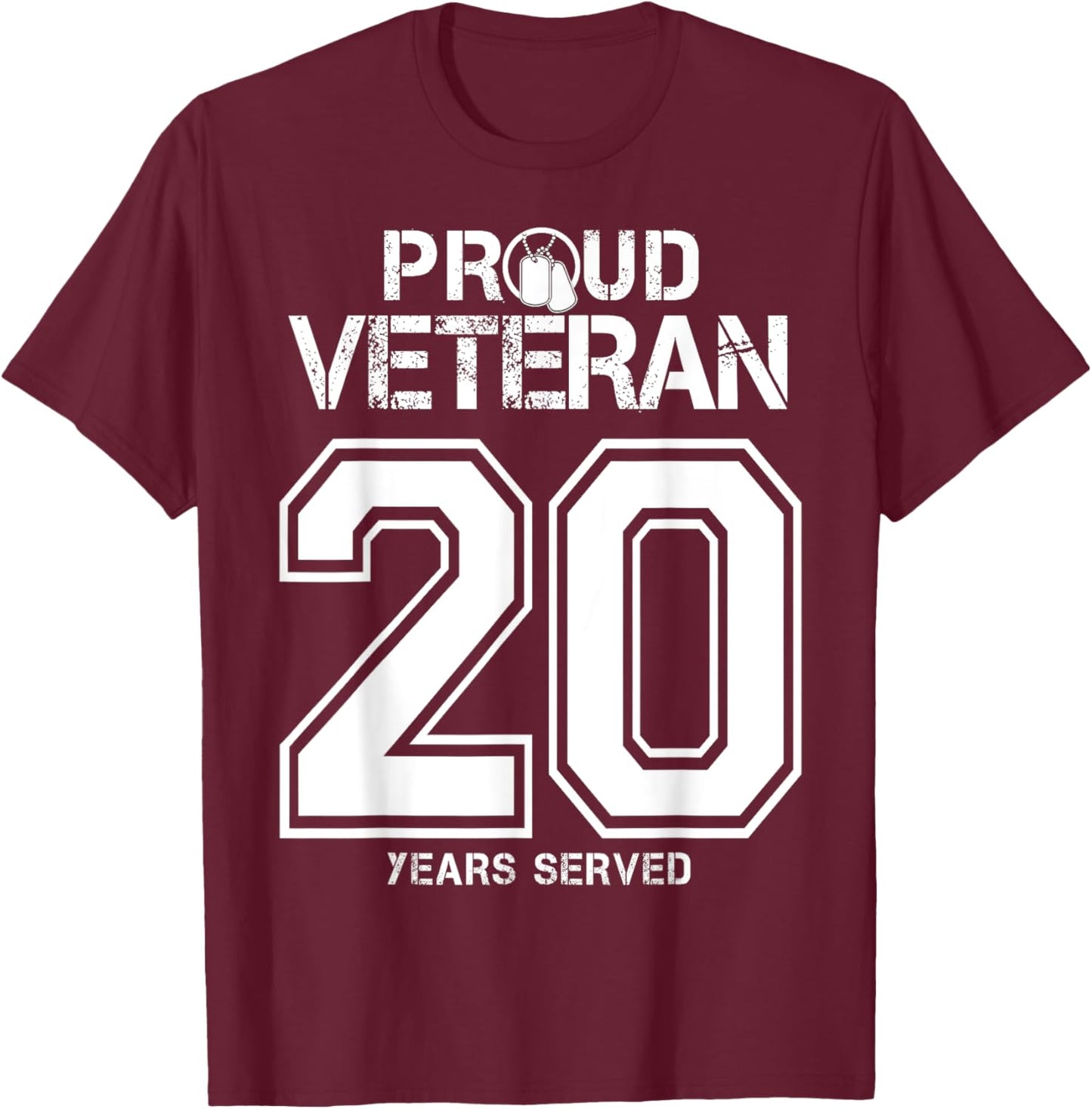 20 Years Served Army or Army National Guard Military Veteran T-Shirt - T-Shirt | Maroon
