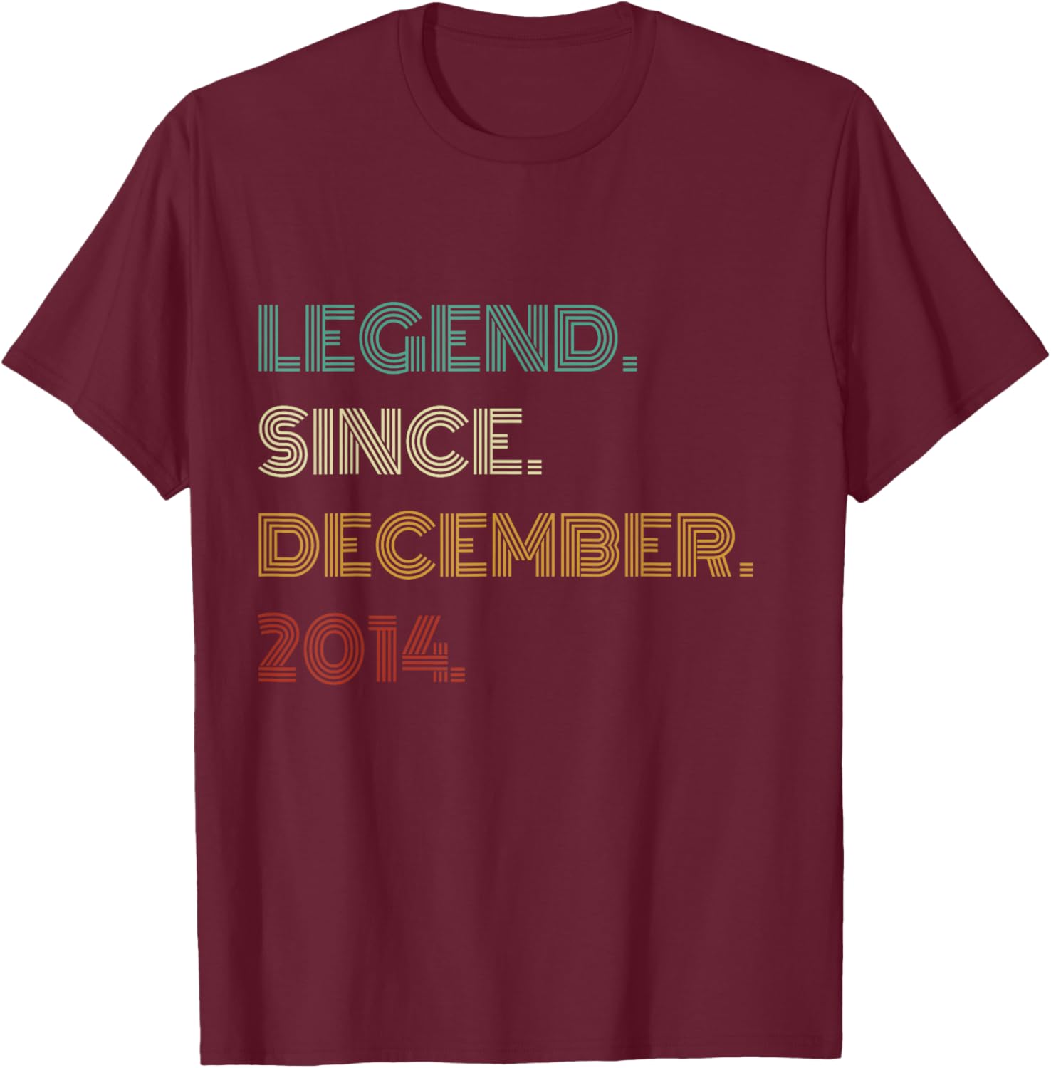 11 Years Old Legend Since December 2014 11th Birthday T-Shirt - T-Shirt | Maroon