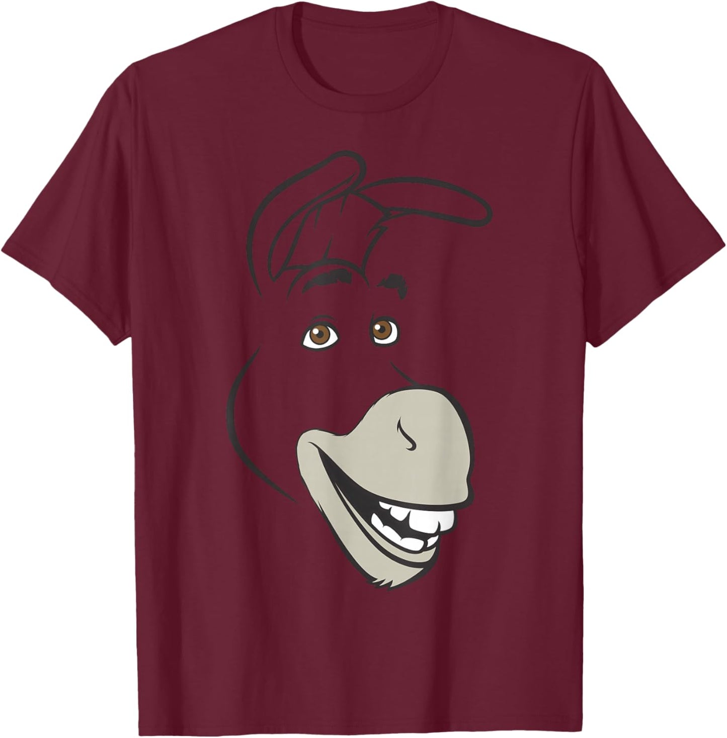 Shrek Big Face Donkey T-Shirt - T-Shirt | Maroon