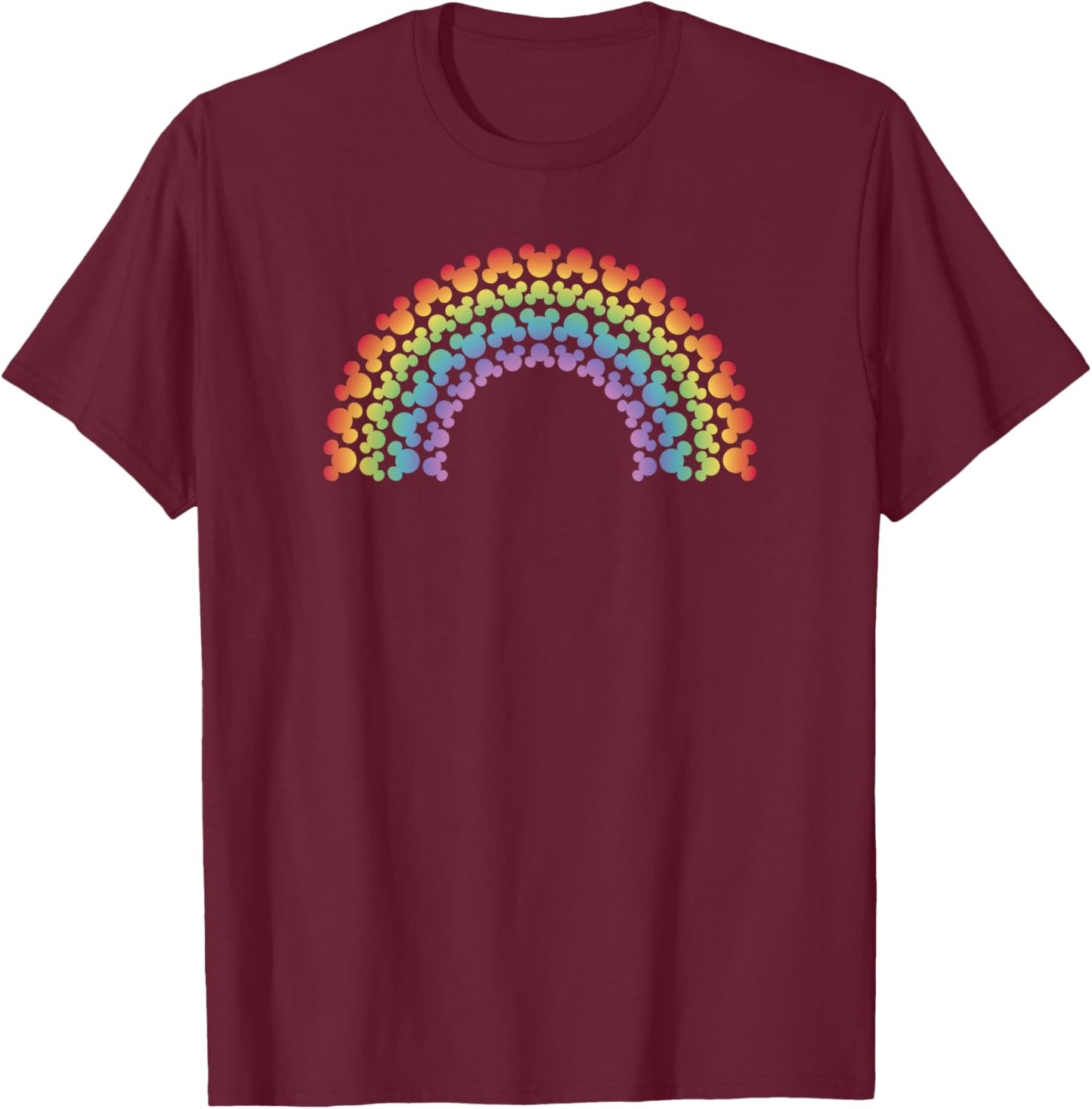 Disney Mickey and Friends Mickey Silhouette Rainbow T-Shirt - T-Shirt | Maroon