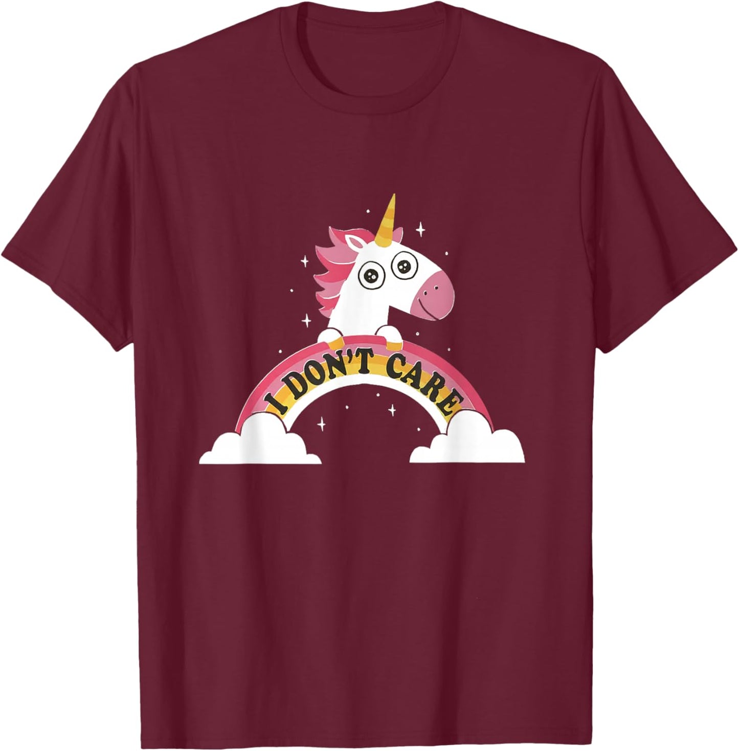 Unicorn I Don't Care T-Shirt - T-Shirt | Maroon