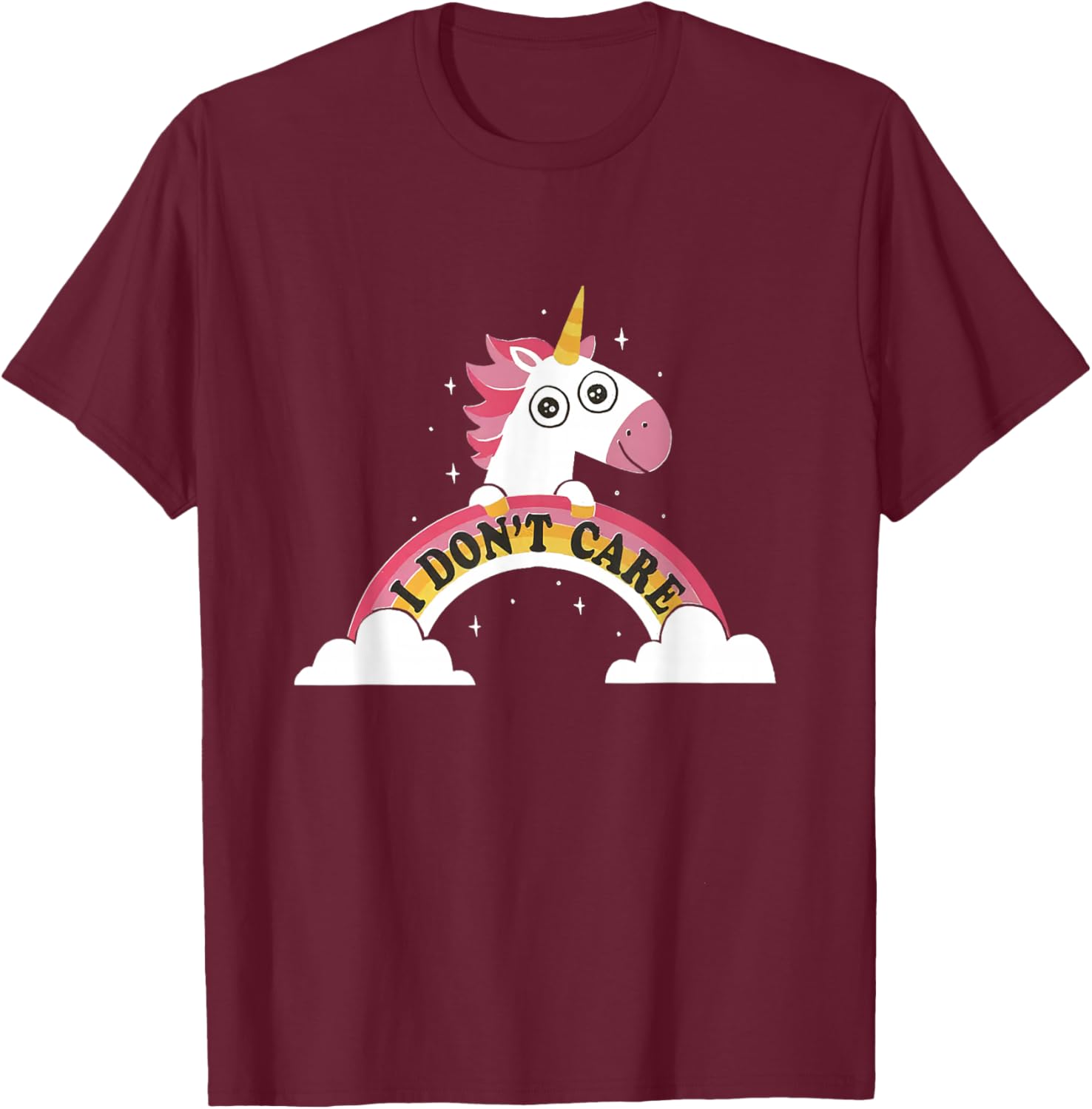 Unicorn I Don't Care T-Shirt - T-Shirt | Maroon