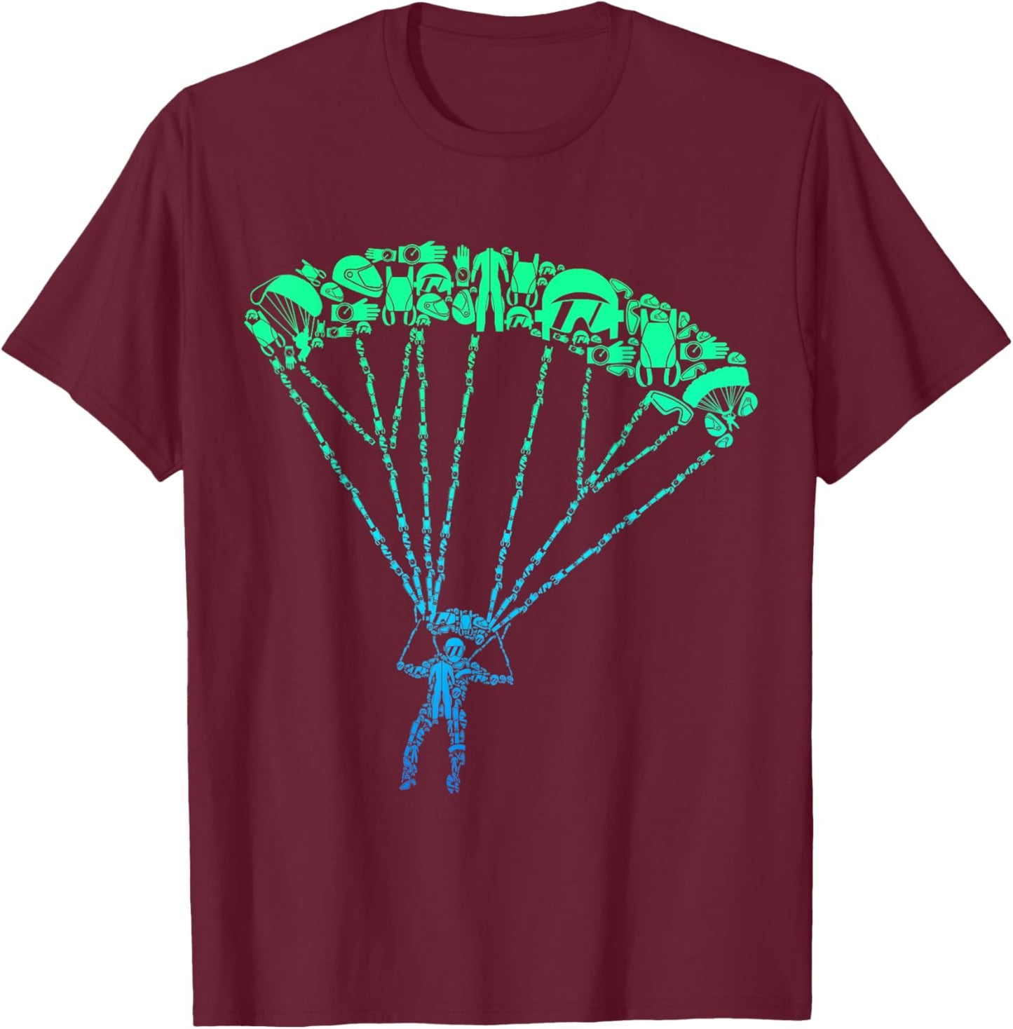 Funny Skydiver Gift Ideas Skydiving - -Adults, Black, Small T-Shirt - T-Shirt | Maroon