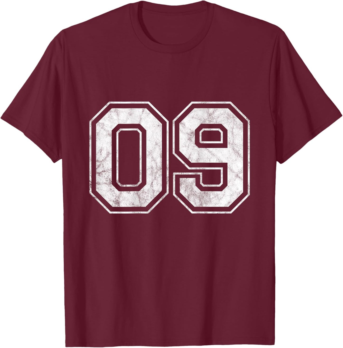 Number 09 on the back T-Shirt - T-Shirt | Maroon